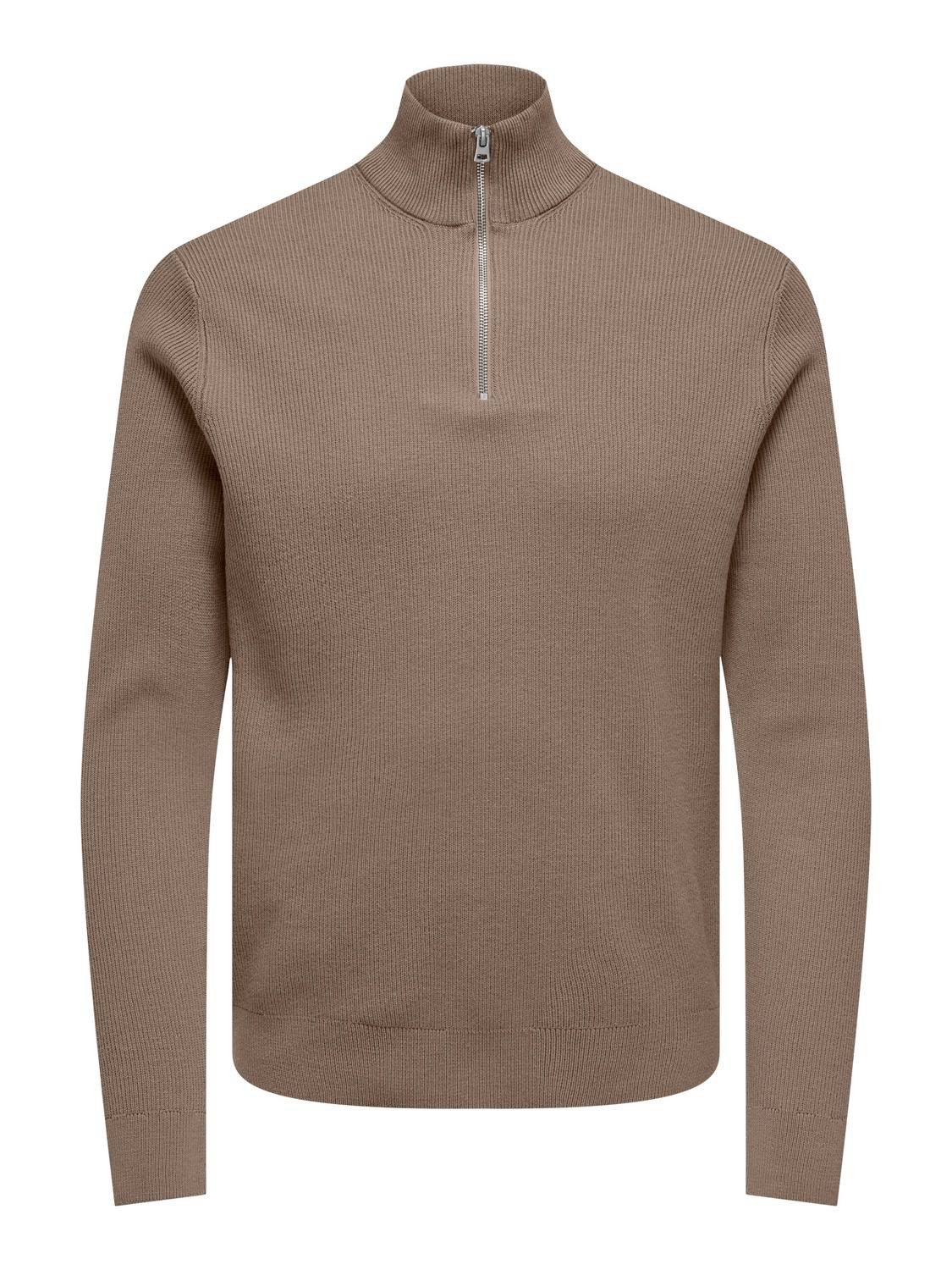 ONLY & SONS Gebreide trui ONSPHIL REG 12 STRUC HALF ZIP KNIT NOOS