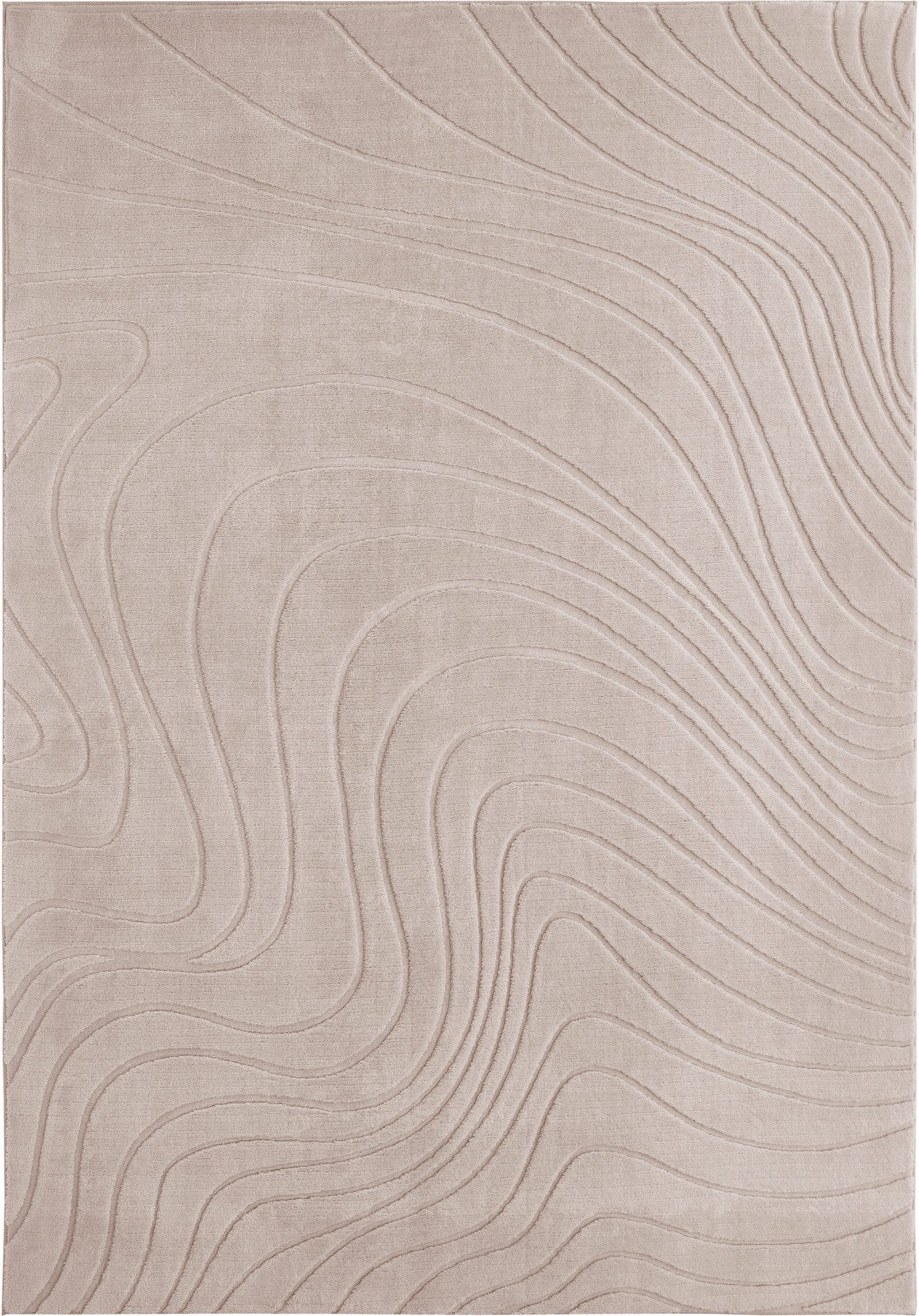 Andiamo Vloerkleed DALE Uni kleuren, hoog-laag structuur, carving-effect, woonkamer