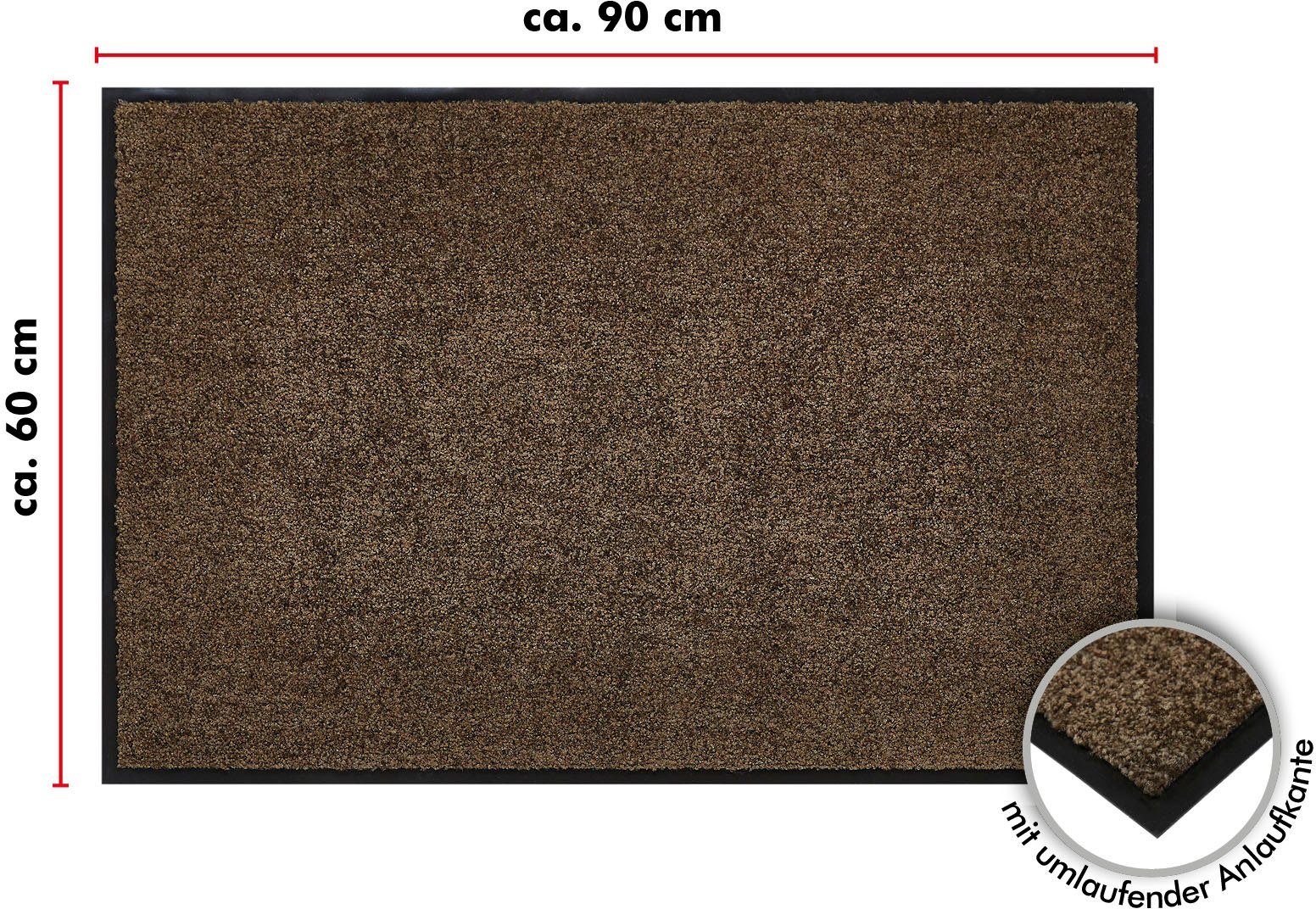 Andiamo Mat Super Wash & Clean, Made in Belgium Vuilopvangmat, uni kleuren, antislip, wasbaar