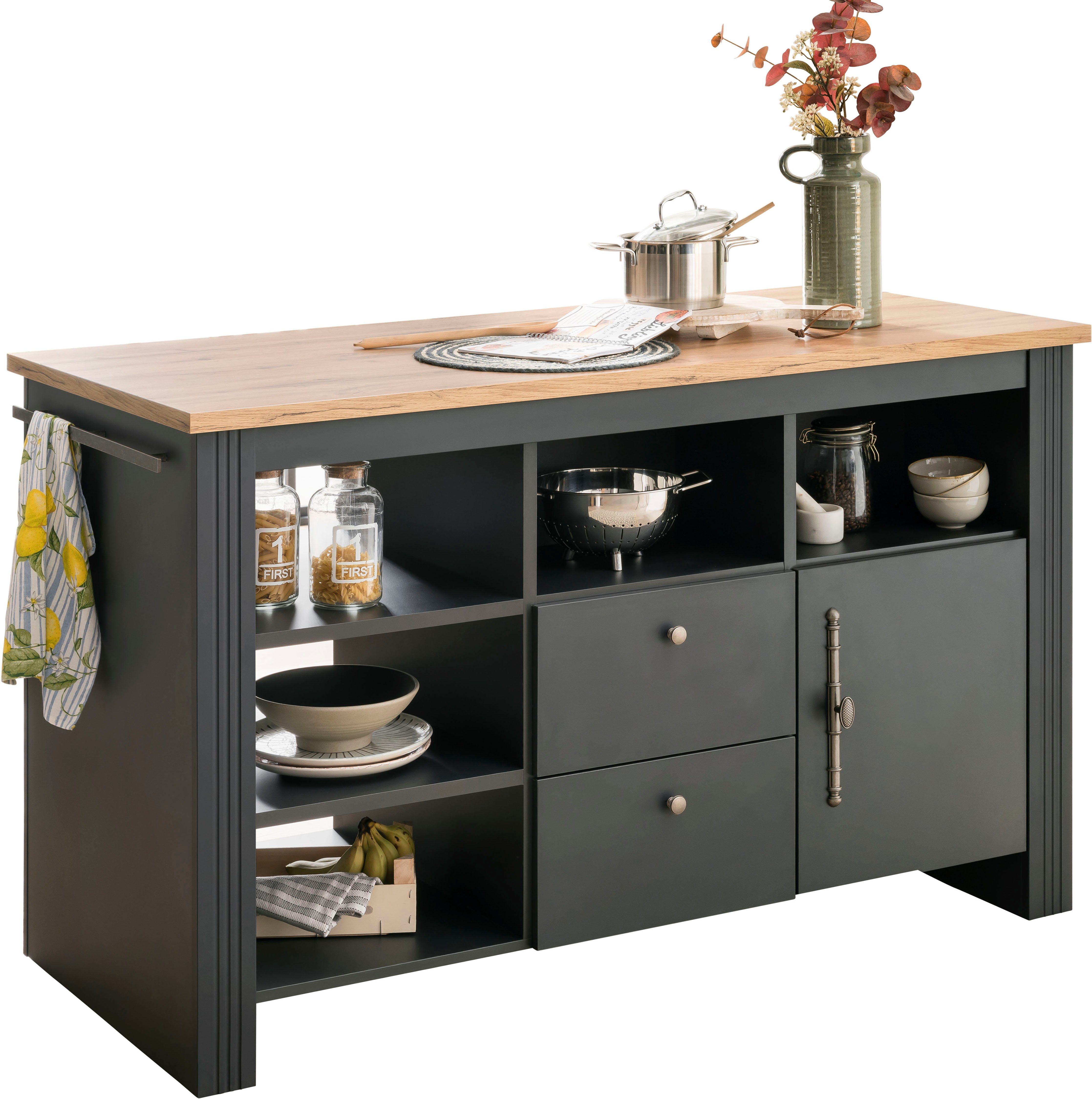 Kochstation Onderkast KS-Westminster Kookeiland vrij plaatsbaar, breedte 150 cm, exclusief by Otto