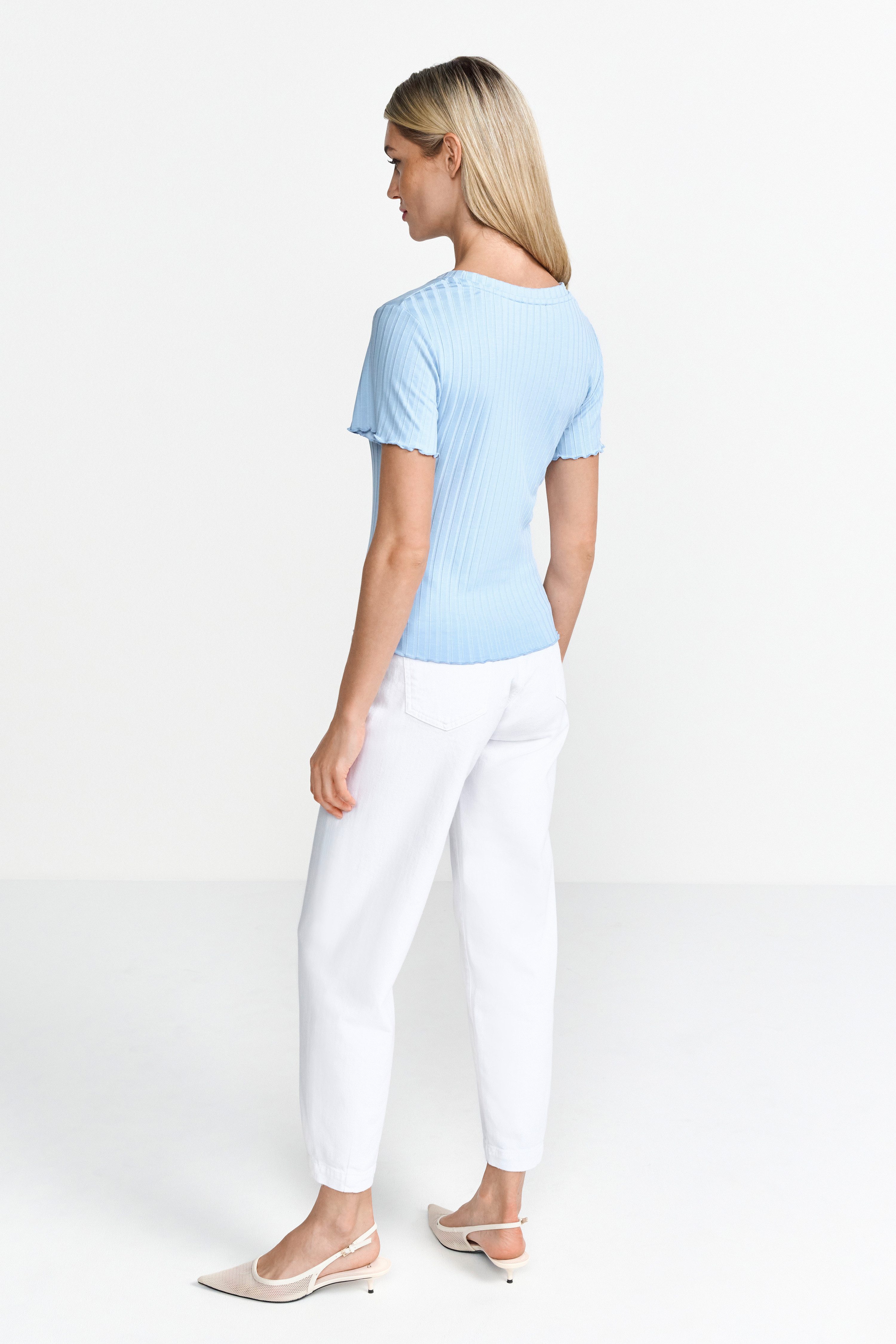 Rich & Royal Shirt met korte mouwen Met golvende zoom aan romp en mouwen