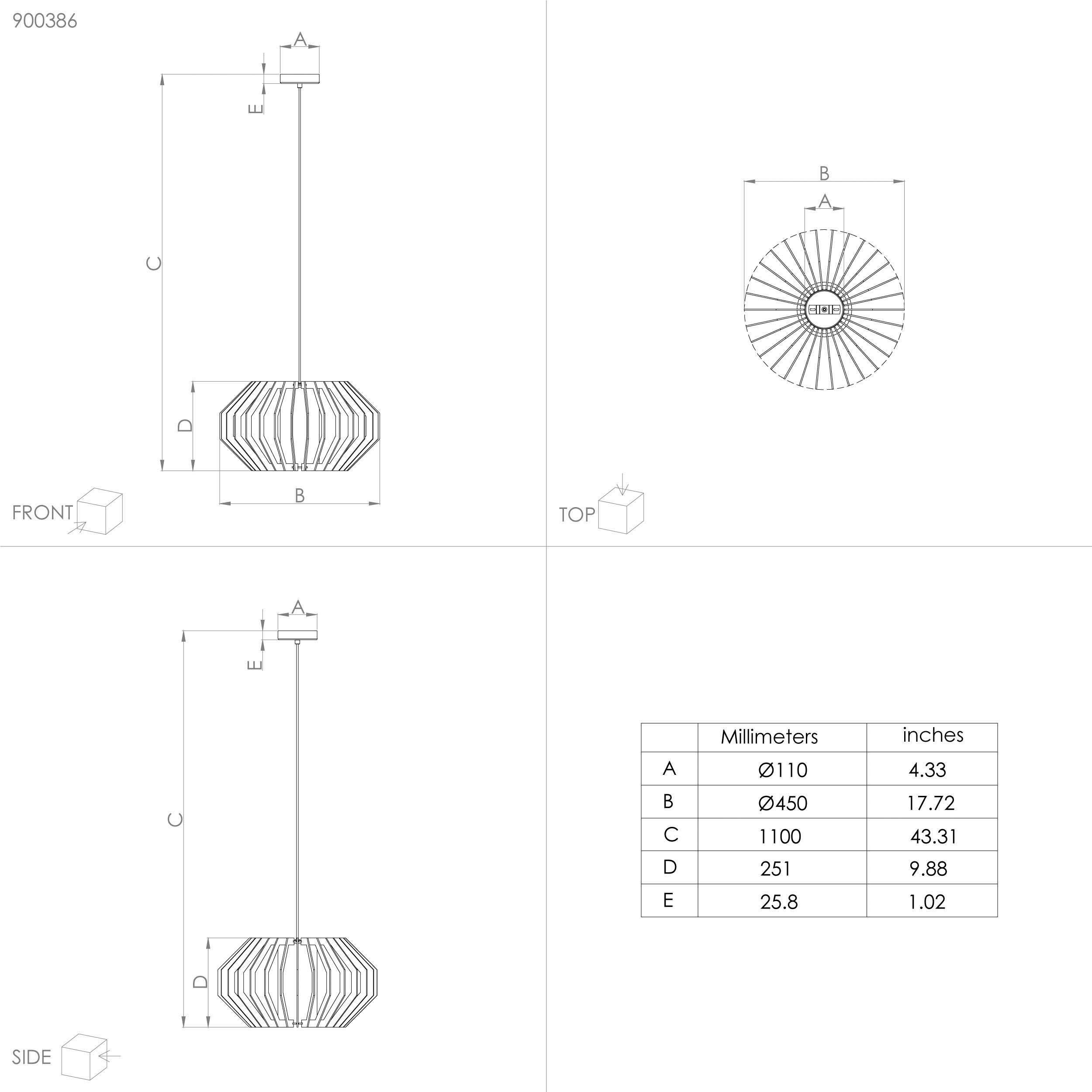 EGLO Hanglamp RUSTICARIA Hanglamp in zwart van staal - excl. E27 - 40W (1 stuk)