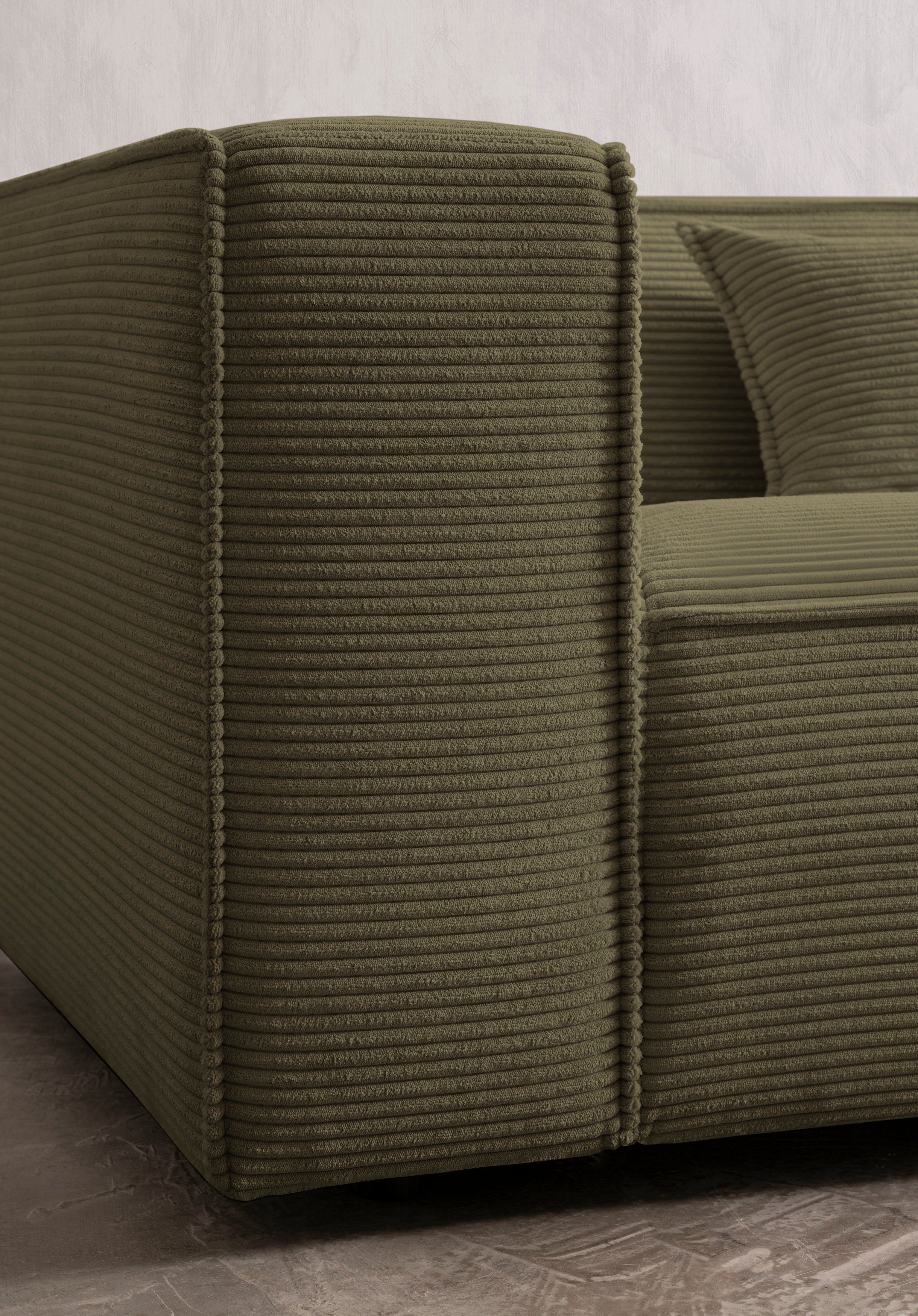 LeGer Home by Lena Gercke 3-zitsbank PIARA, bank met biesnaad, sofa in cord of linnenlook