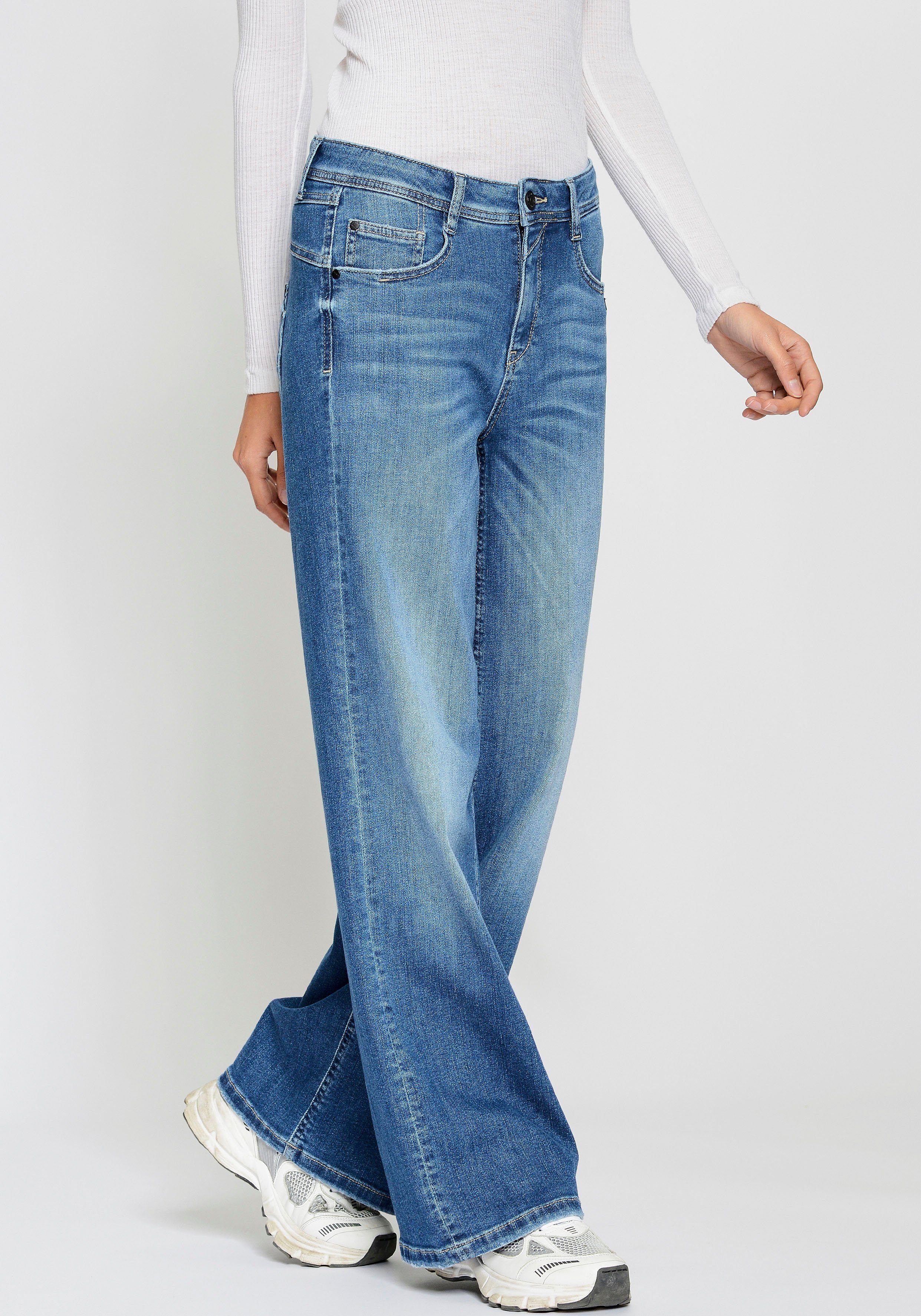 GANG Wijde jeans 94AMELIE WIDE dames wide leg jeans maat 31 (40) blauw