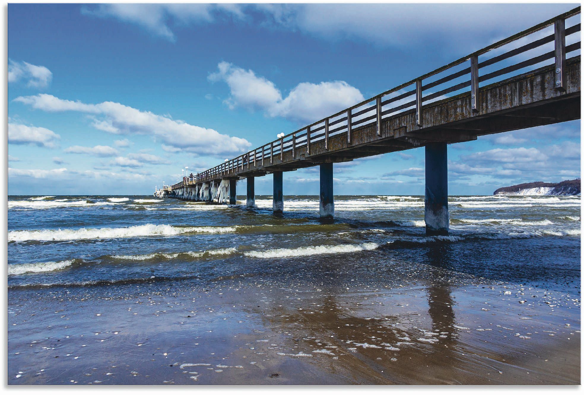 Artland Artprint Die Seebrücke in Zingst im Winter in vele afmetingen & productsoorten - artprint van aluminium / artprint voor buiten, artprint op linnen, poster, muursticker / wa