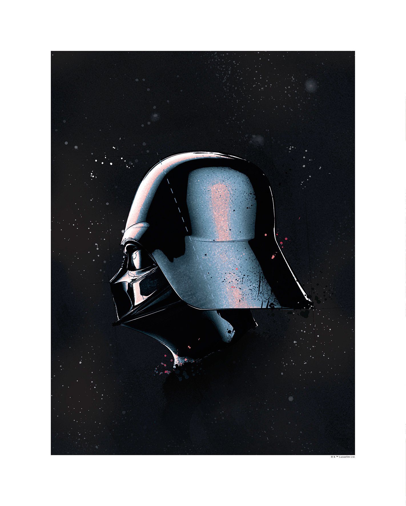 Komar Wanddecoratie Star Wars Classic Helmets Vader Wanddecoratie voor de kinderkamer - zonder lijst (1 stuk) schilderijen maat 40 cm x 50 cm