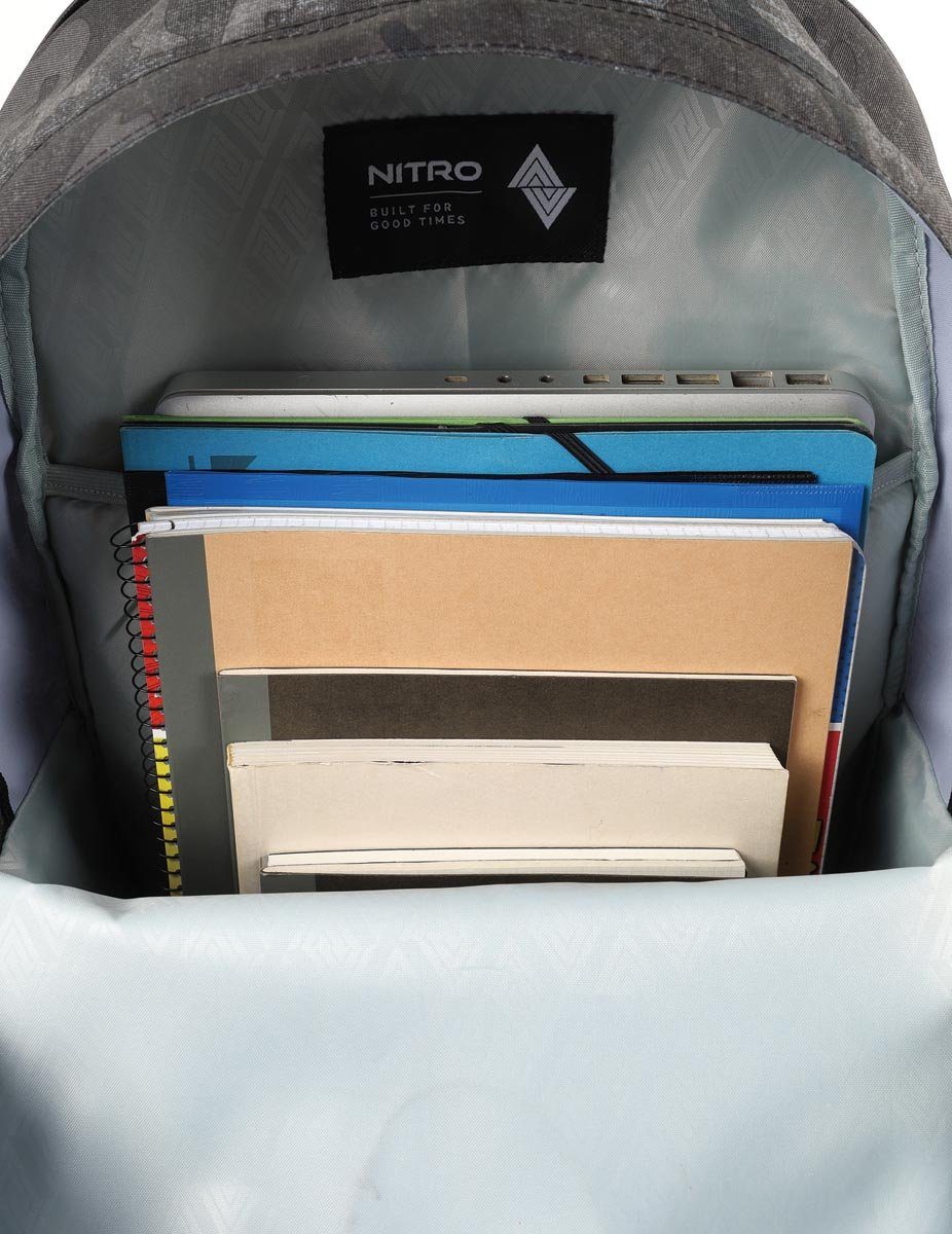 NITRO Vrijetijdsrugzak Urban Plus Daypack, streetpack in retro-stijl, alledaagse rugzak, schoolrugzak