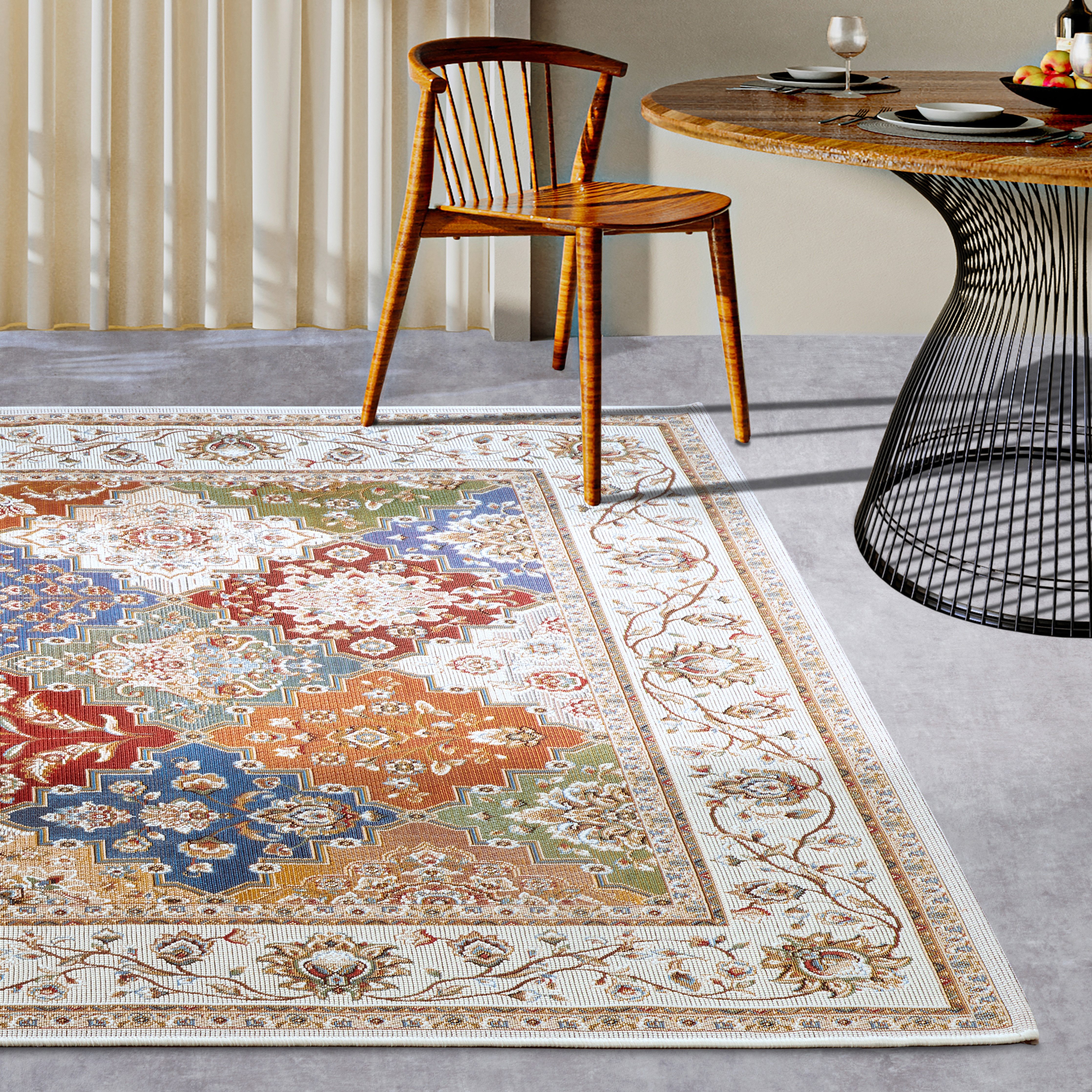 Villeroy & Boch Outdoorkleed Pierre Buiten, vlakweefsel, weerbestendig, balkon, tuin, klassiek, terras buitenkleden maat 120 cm x 180 cm x 3 mm beige