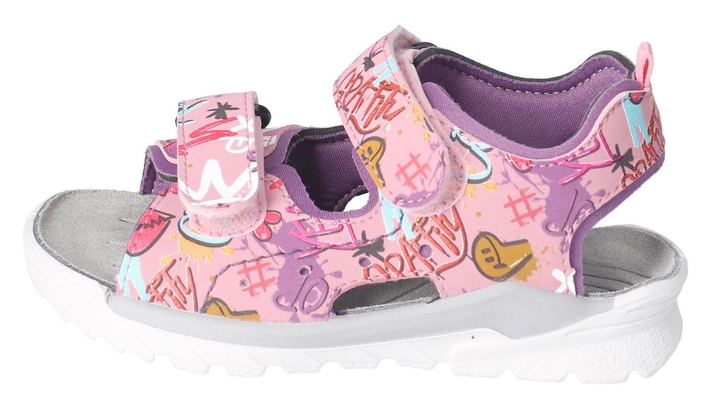 Ricosta Sandalen WAVE WMS: middel , zomerschoen, klittenbandschoen, sandaal, met coole print
