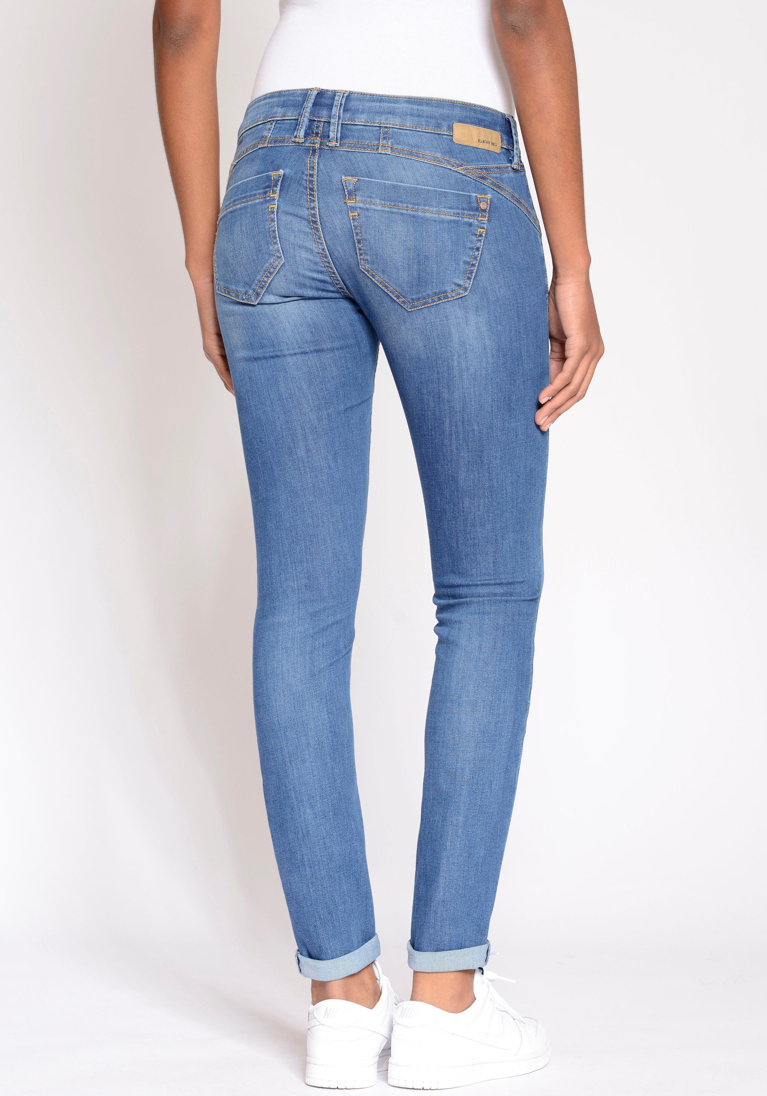 GANG Skinny fit jeans 94NENA met coole used-effecten