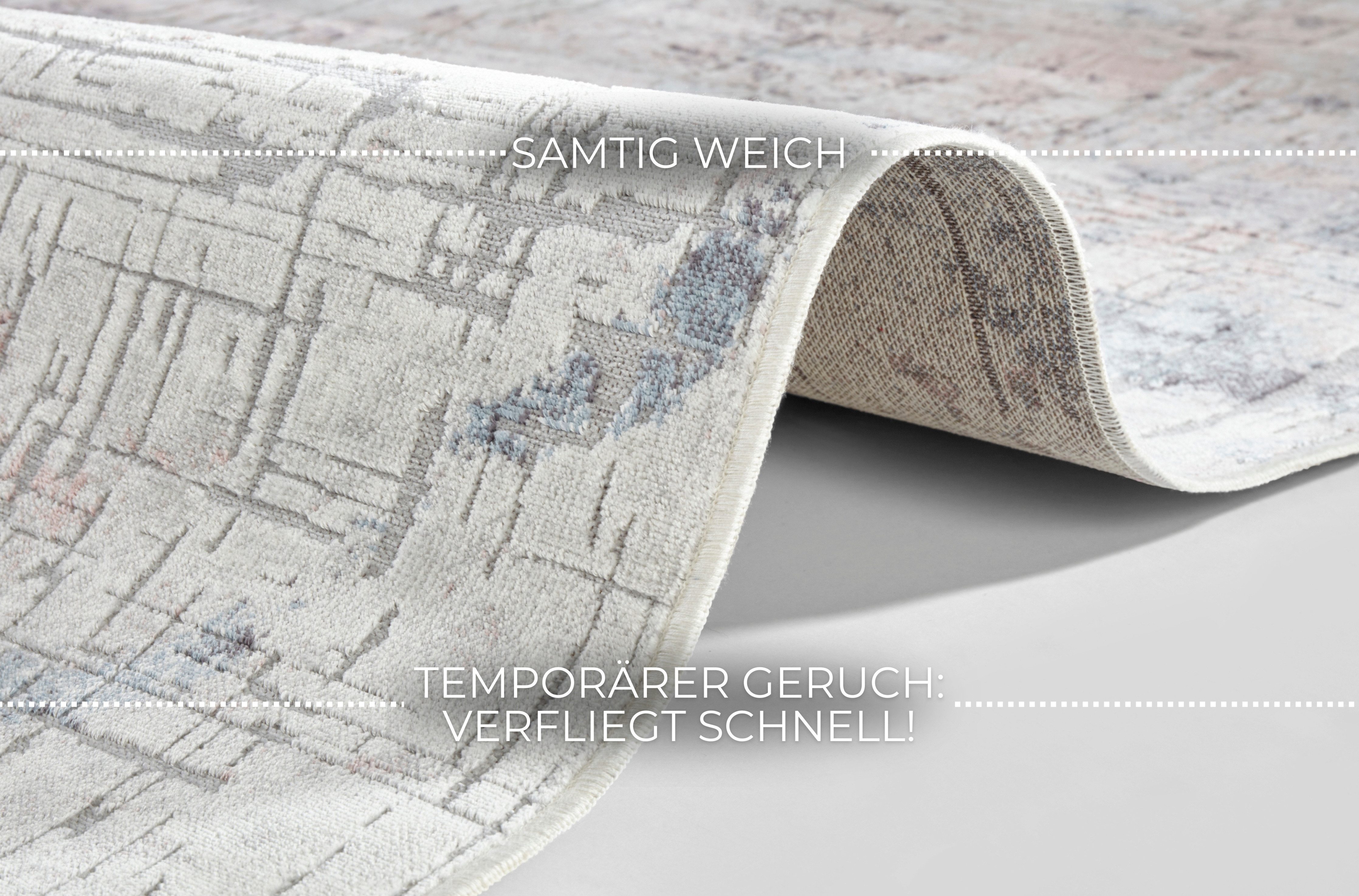 ELLE DECORATION Design-vloerkleed Chameis Viscose, vintage-look, zijde look, woonkamer, slaapkamer, vloerkleed