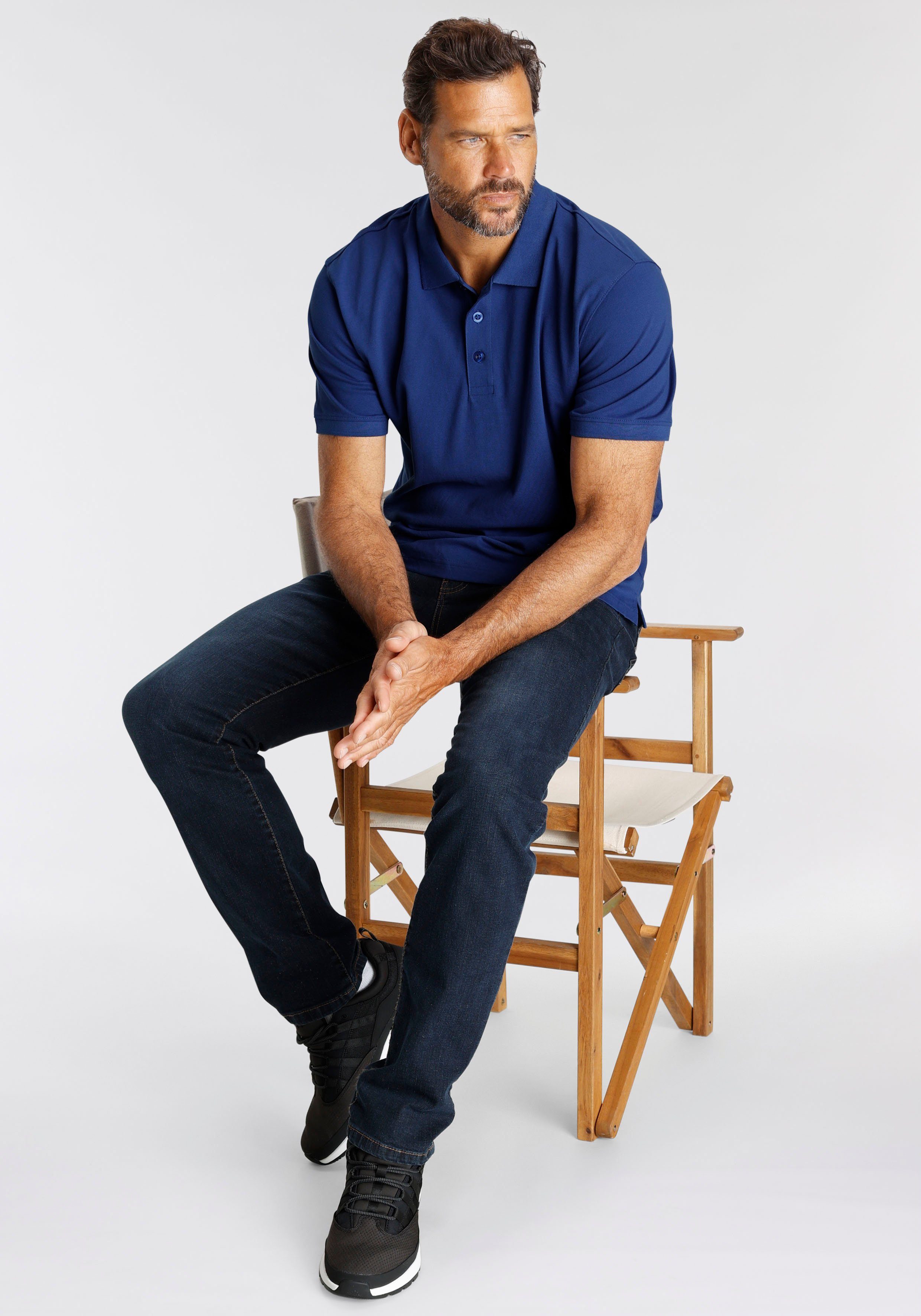 Man's World Poloshirt Korte mouwen, losse pasvorm, effen