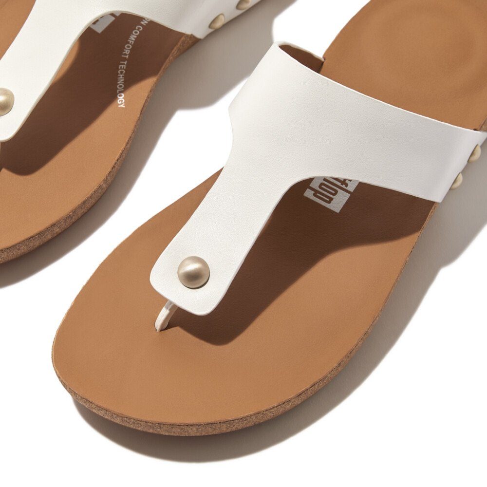 Fitflop Teenslippers IQUSHION LEATHER TOE-POST SANDALS , zomerschoen met iqushion-technologie voor langdurig draagcomfort