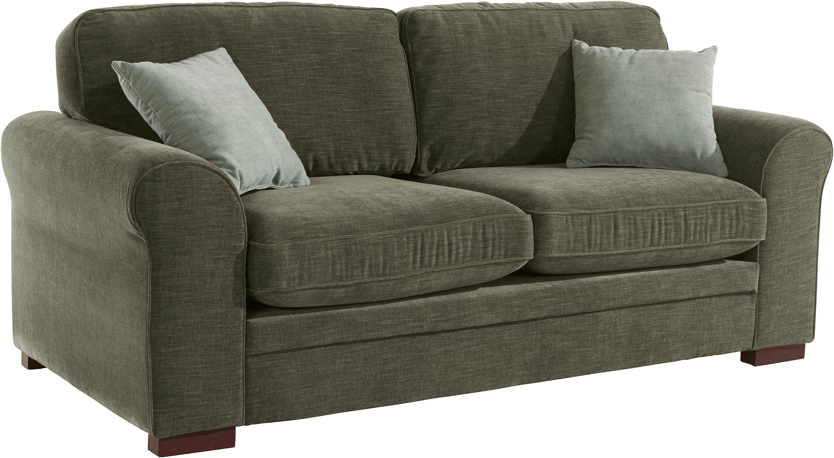 Home affaire 2-zitsbank Broughton zacht zitcomfort, incl. 2 sierkussens, opstaande naad