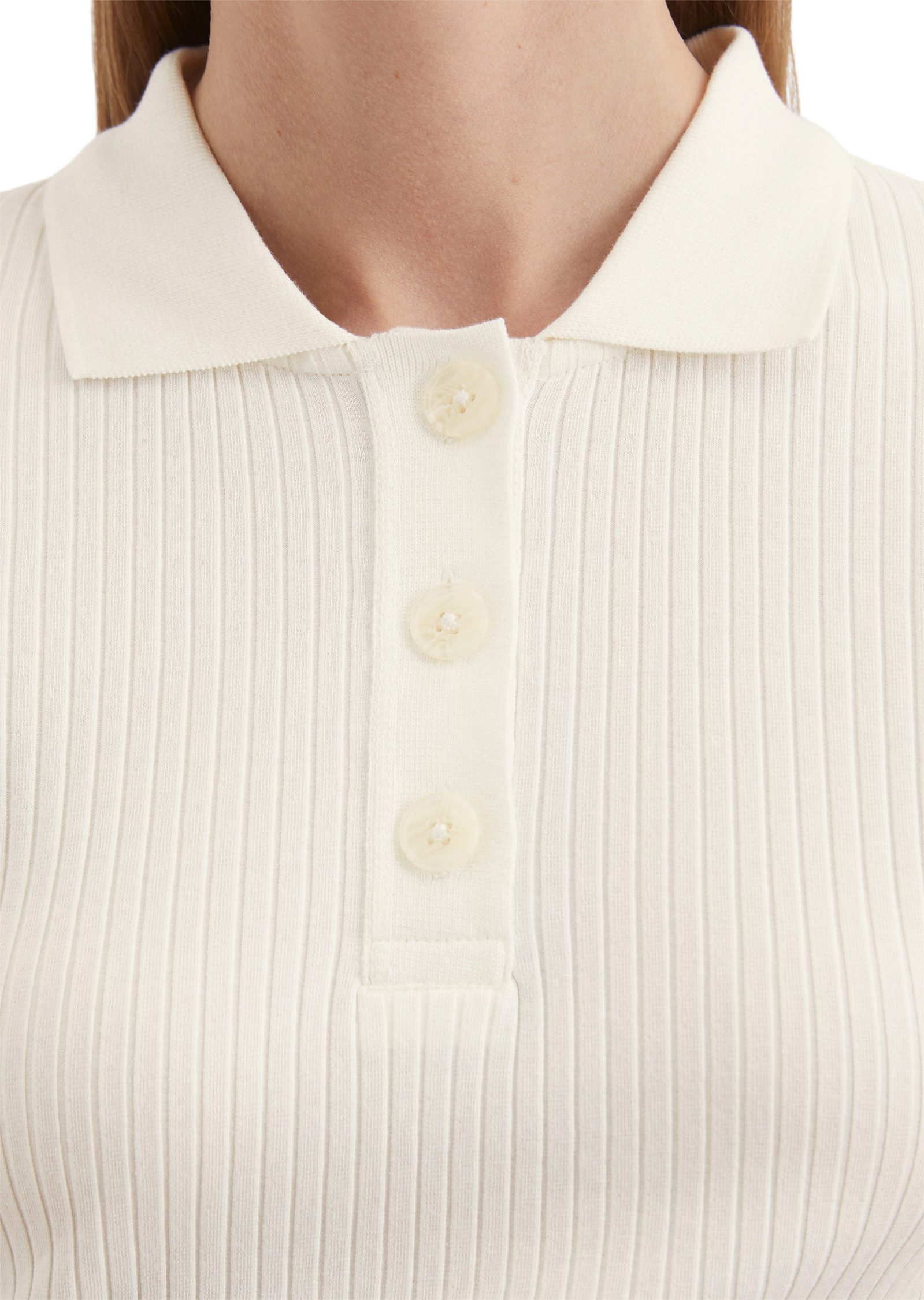 Marc O'Polo Poloshirt in casual ribstructuur