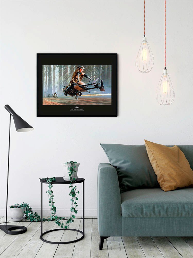 Komar Wanddecoratie Star Wars Classic RMQ Endor speeder Wanddecoratie voor de kinderkamer - zonder lijst (1 stuk)