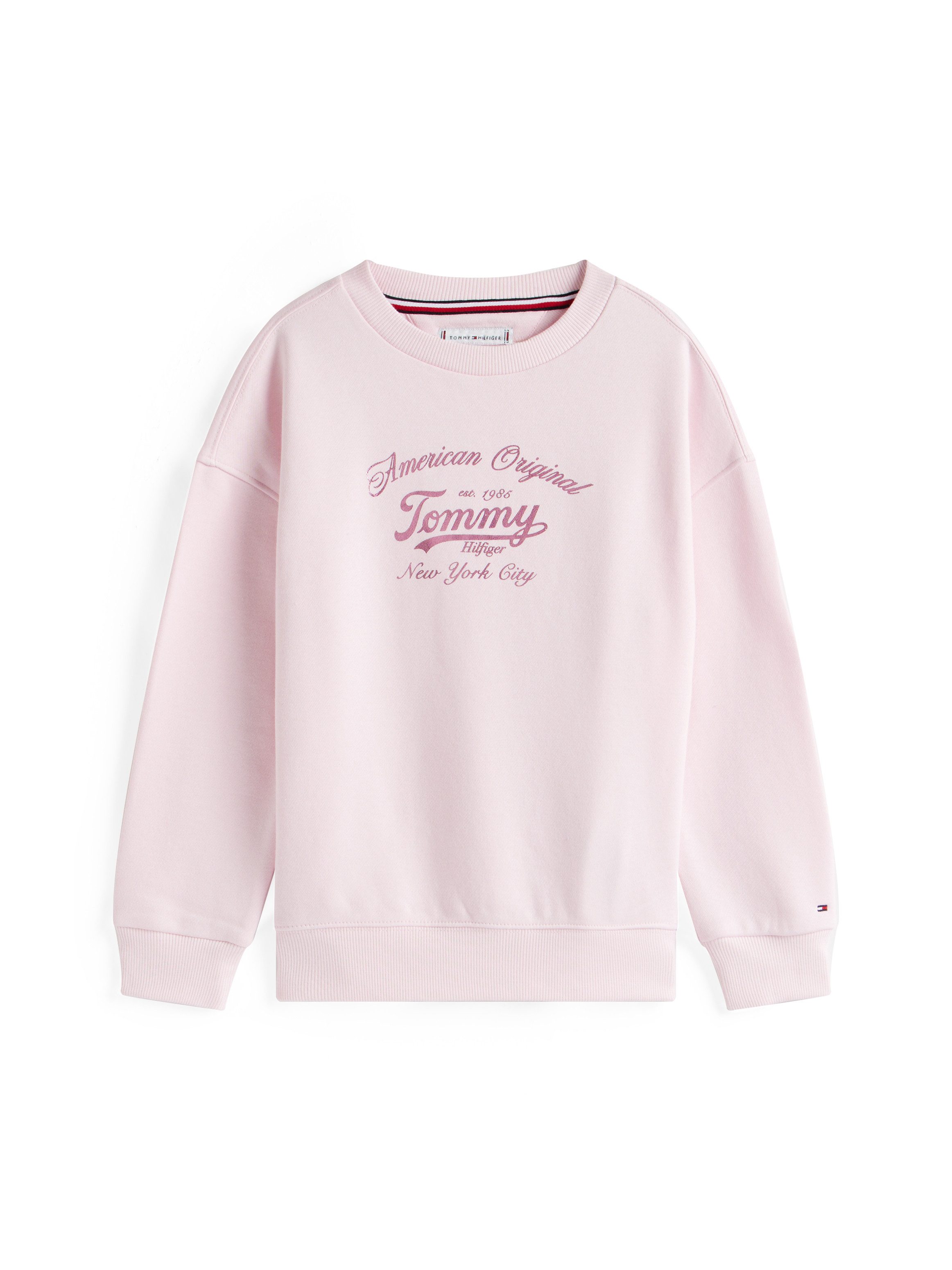 Tommy Hilfiger Sweatshirt TOMMY SCRIPT SWEATSHIRT voor kinderen tot 16 jaar, met glanzende print