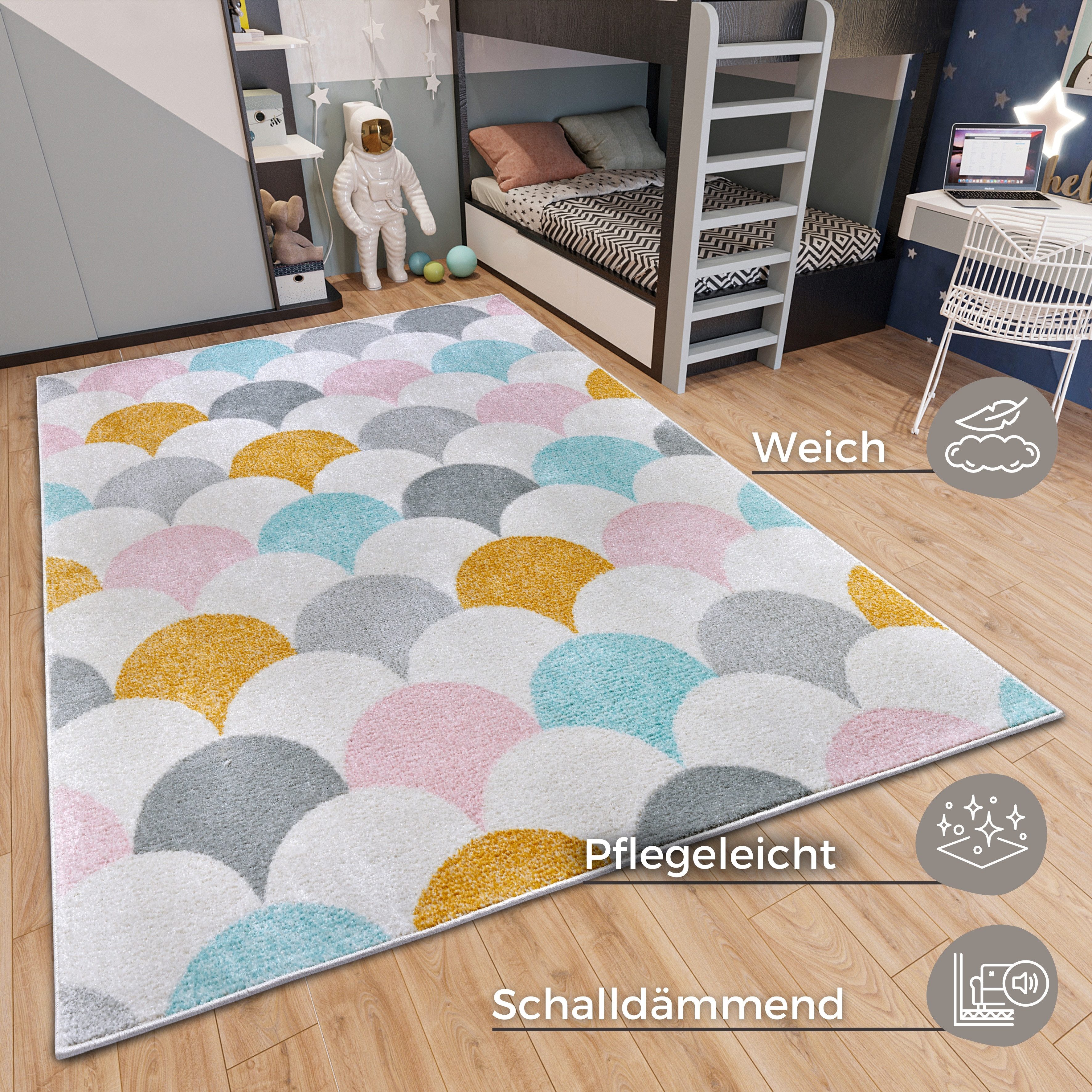 HANSE Home Kindervloerkleed Adventures Cloudy Speeltapijt, stevig, kinderkamer, kortpolig, speelondergrond