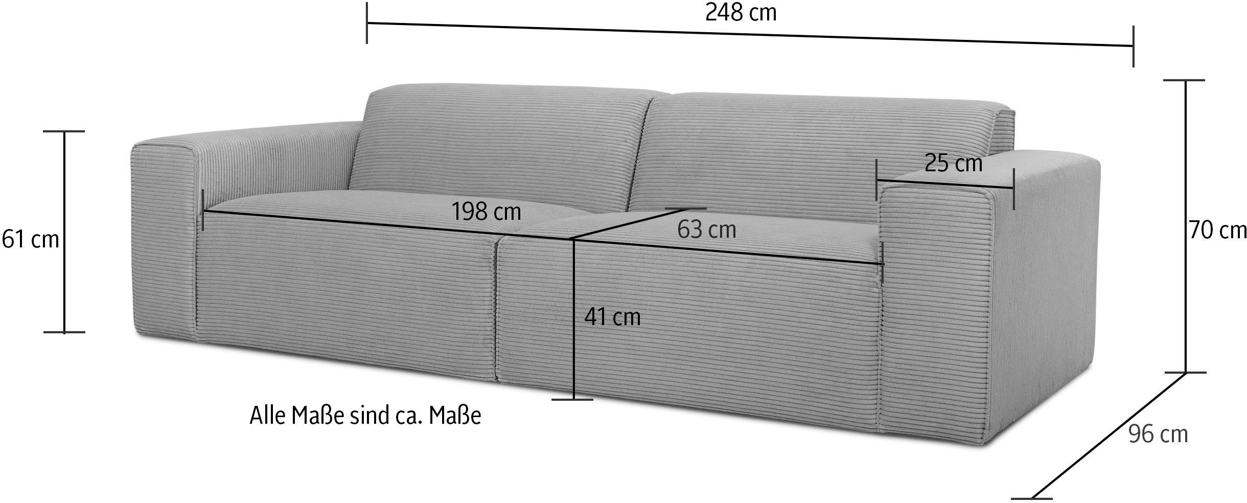 INOSIGN 3-zitsbank Clayton in een trendy ribfluwelen bekleding, diverse combinaties mogelijk