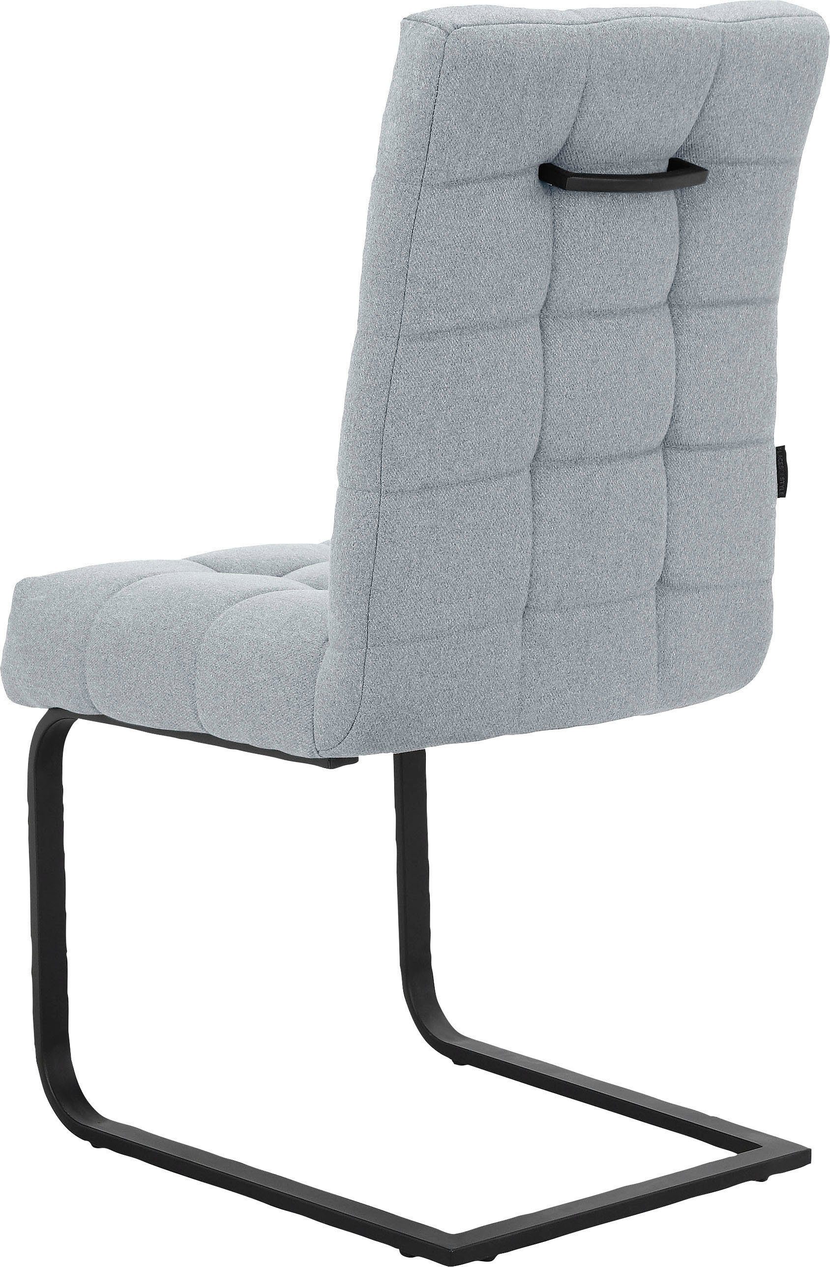Places of Style Eetkamerstoel Nanaimo Stof gerecycled polyester, zacht verdikte zitting en rugleuning, zithoogte 49 cm (2 stuks)