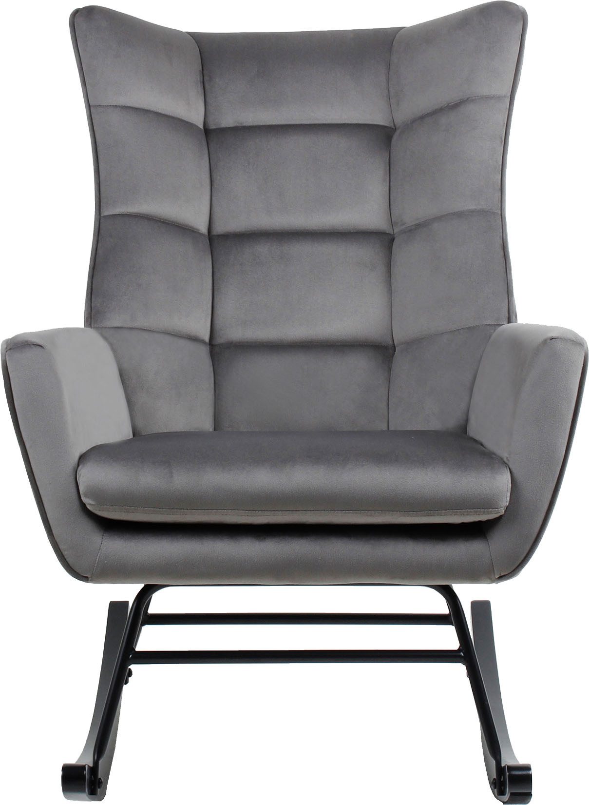Kayoom Schommelstoel Bryana 125, Relaxstoel om te schommelen, metalen frame met houten slede (1 stuk)