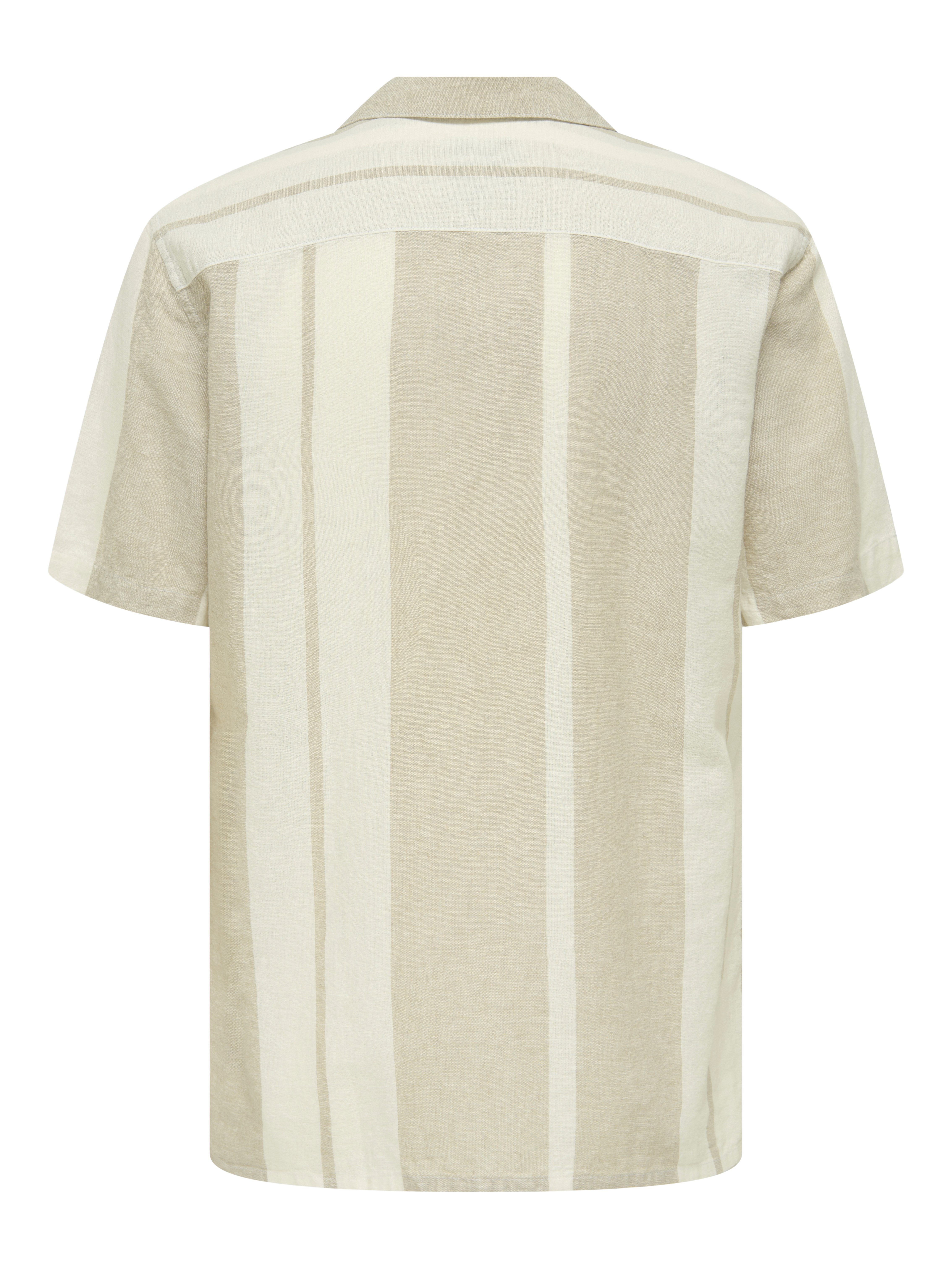 ONLY & SONS Overhemd met korte mouwen ONSCAIDEN SS STRIPE LINEN RESORT NOOS