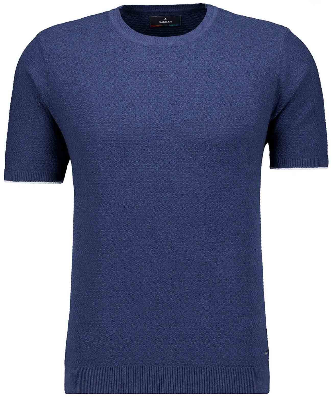 RAGMAN Trui met ronde hals heren truien maat 56 blauw