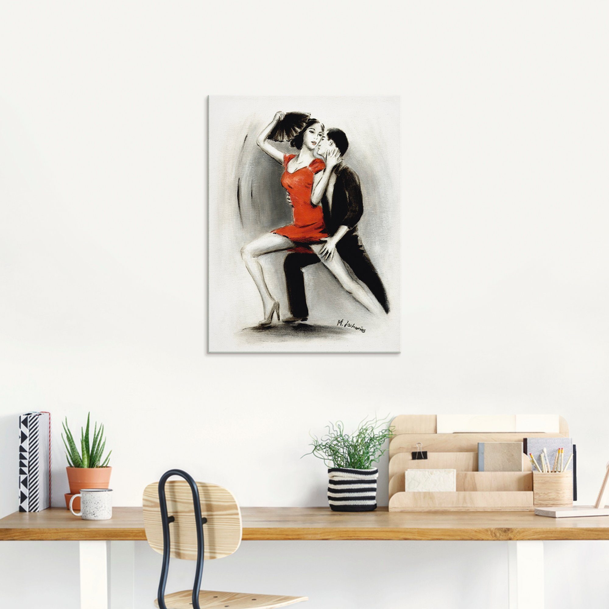 Artland Print op glas Hartstochtelijk danspaar