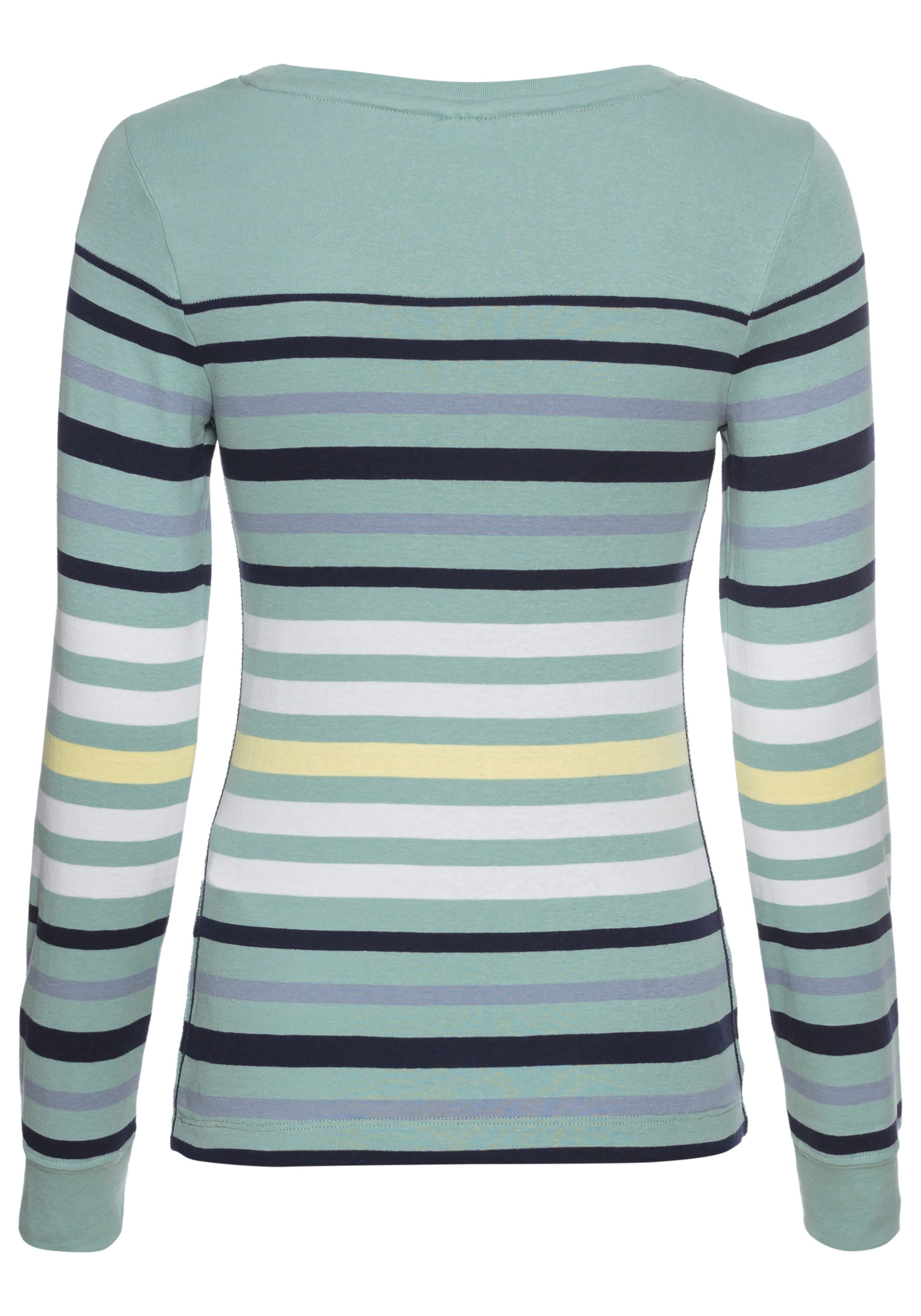 KangaROOS Shirt met lange mouwen lichaamsnauwkeurige pasvorm, effen, sportieve look, van katoen
