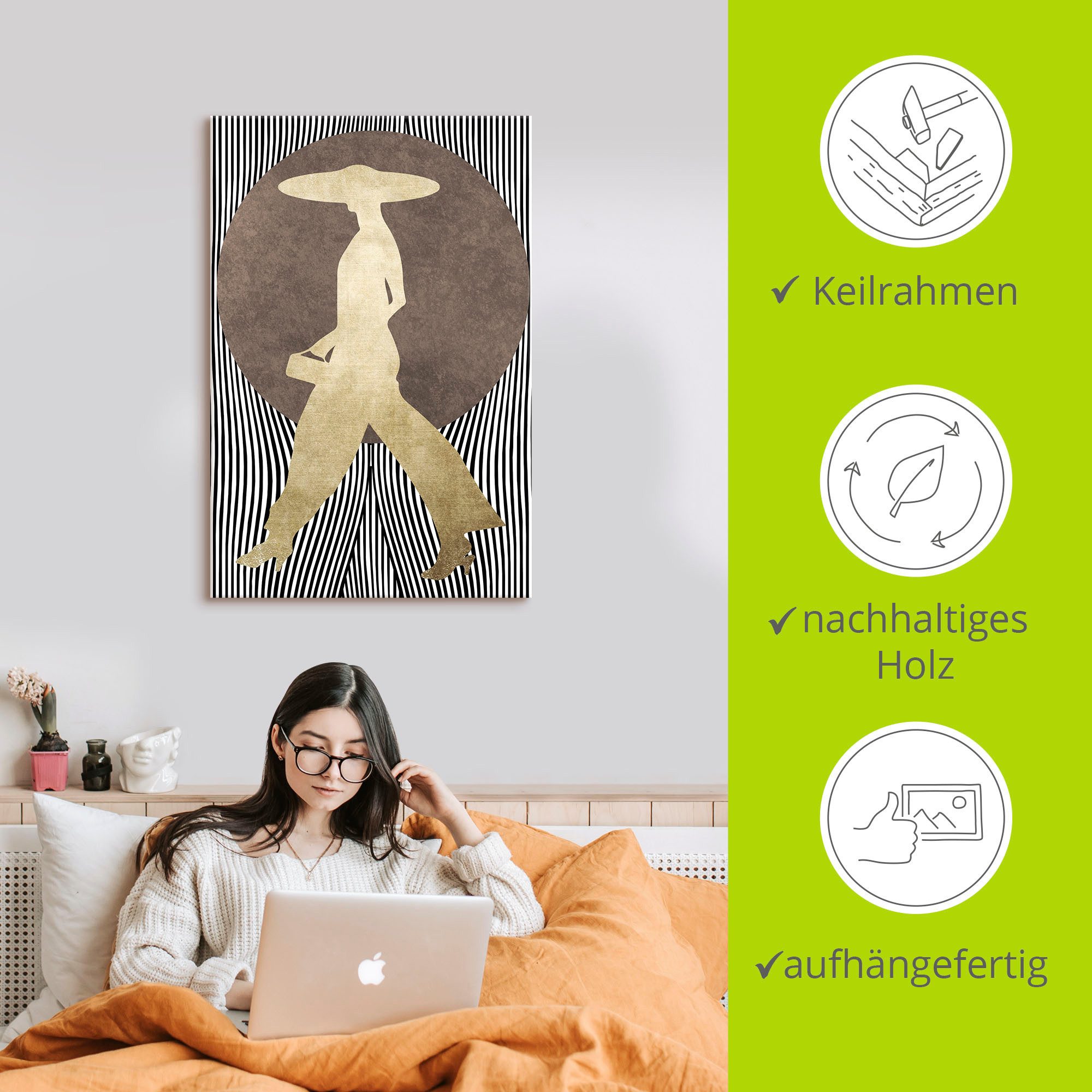 Artland Artprint Madame noir als artprint van aluminium, artprint voor buiten, artprint op linnen, poster, muursticker