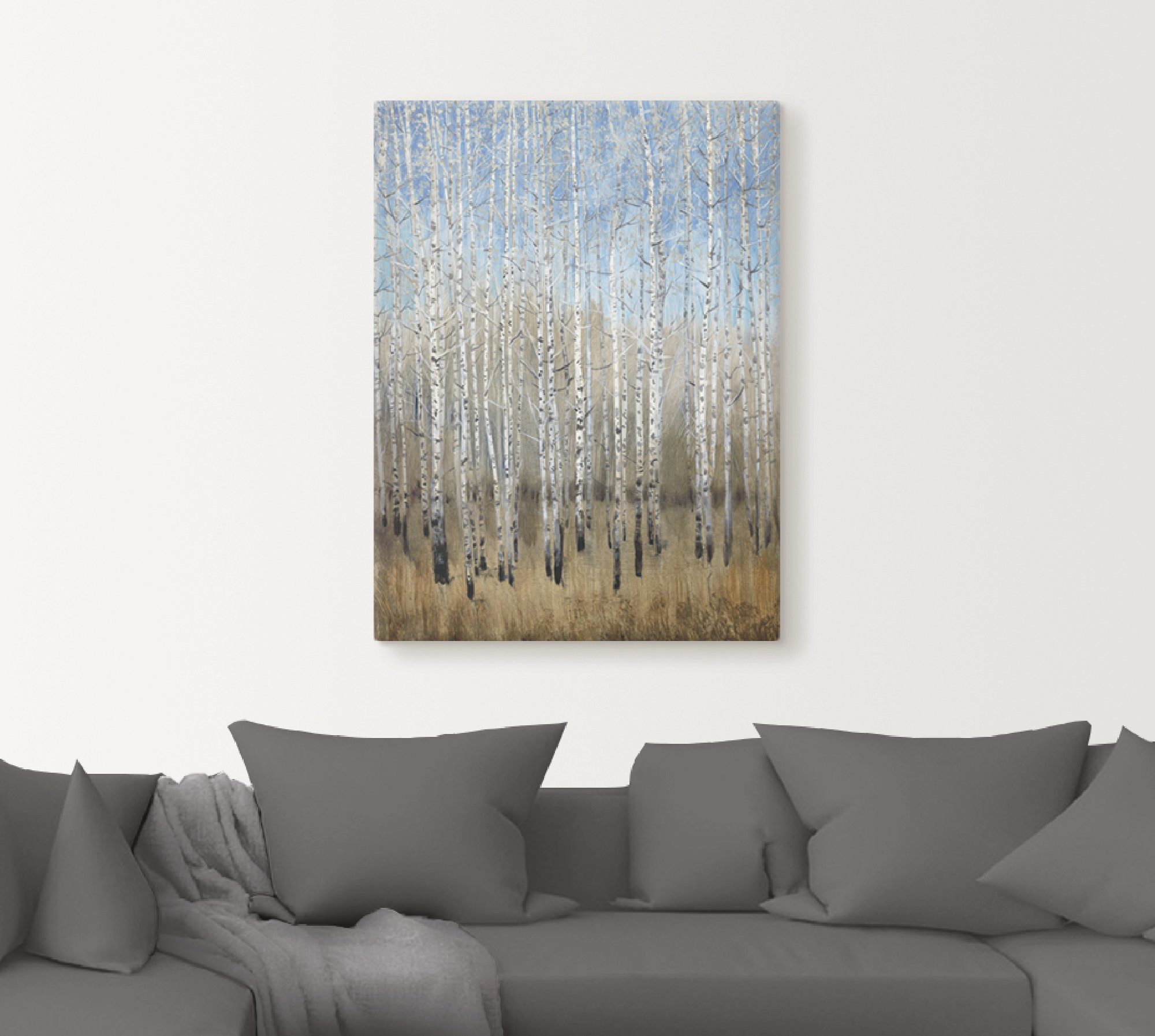 Artland Artprint Stoffige blauwe berken II als artprint op linnen, poster in verschillende formaten maten