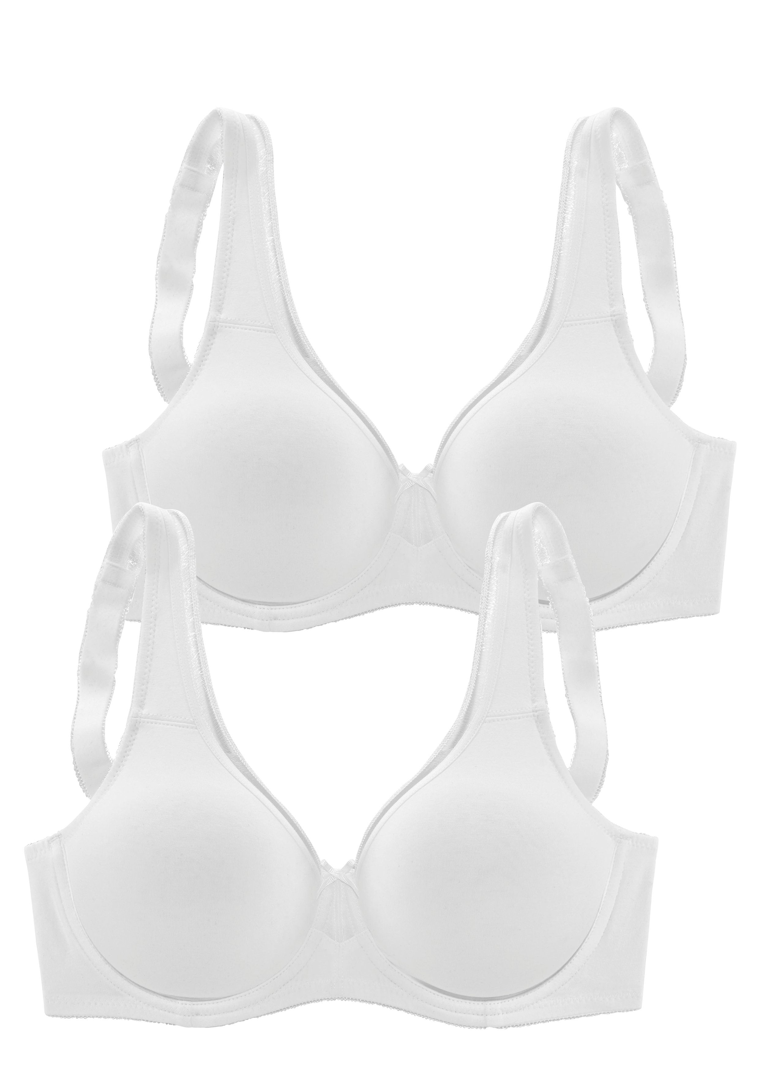 Petite fleur Minimizer-bh van katoen met naadloze cups, basic lingerie (Set van 2)