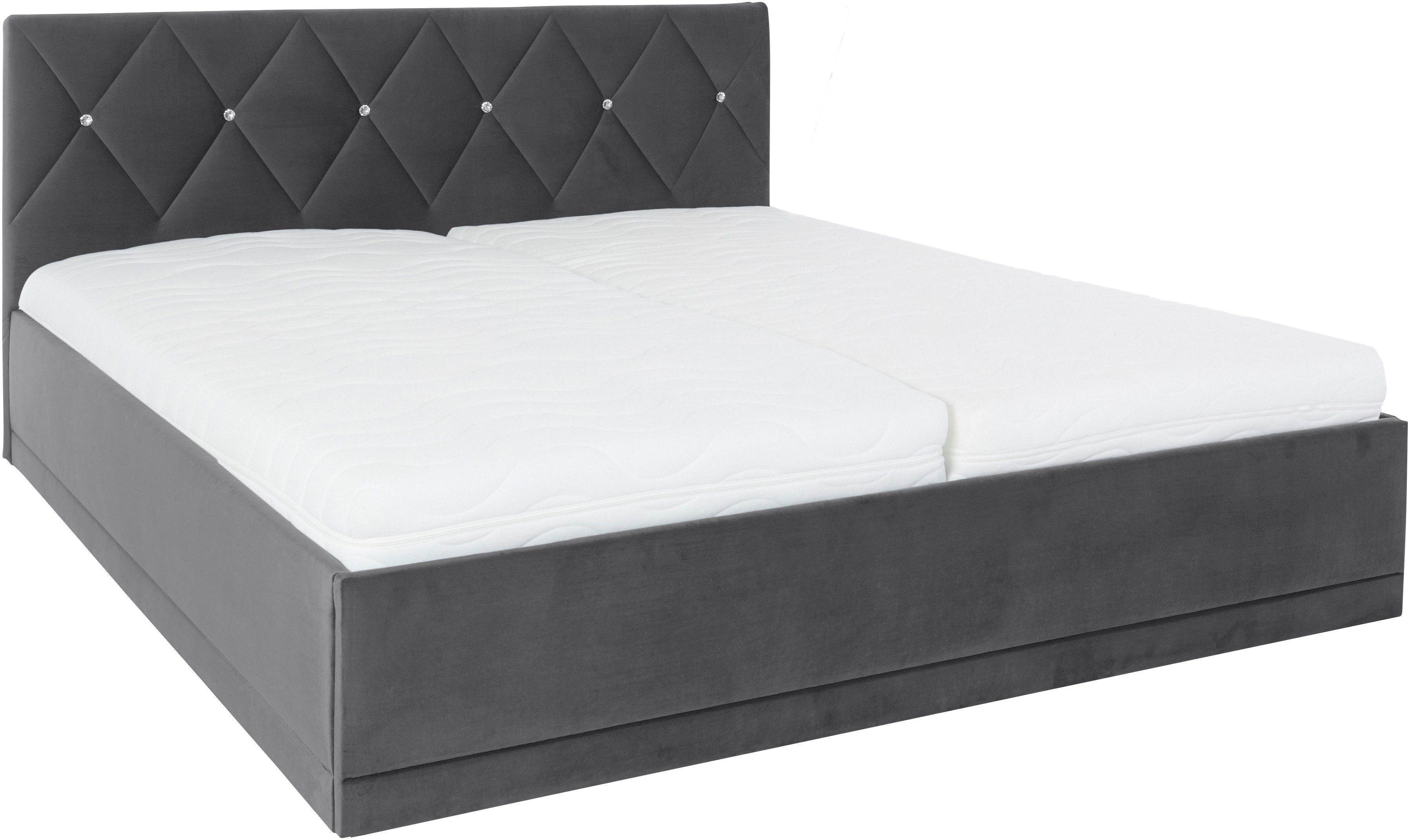 Westfalia Polsterbetten Gestoffeerd bed ADAMAS ook met bedlade, knoopdetails met stras
