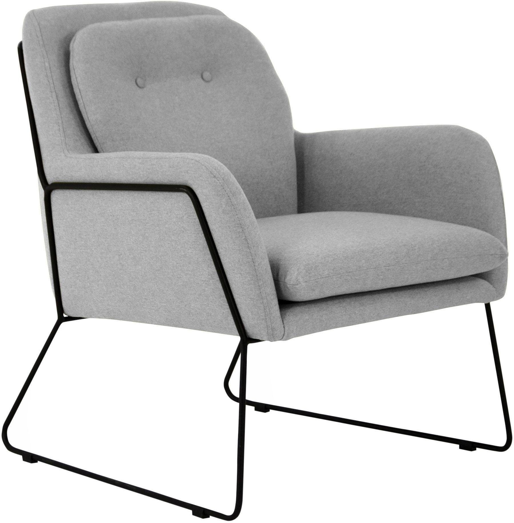 INOSIGN Fauteuil Flin cocktailstoel met knopen en kussen-look achter