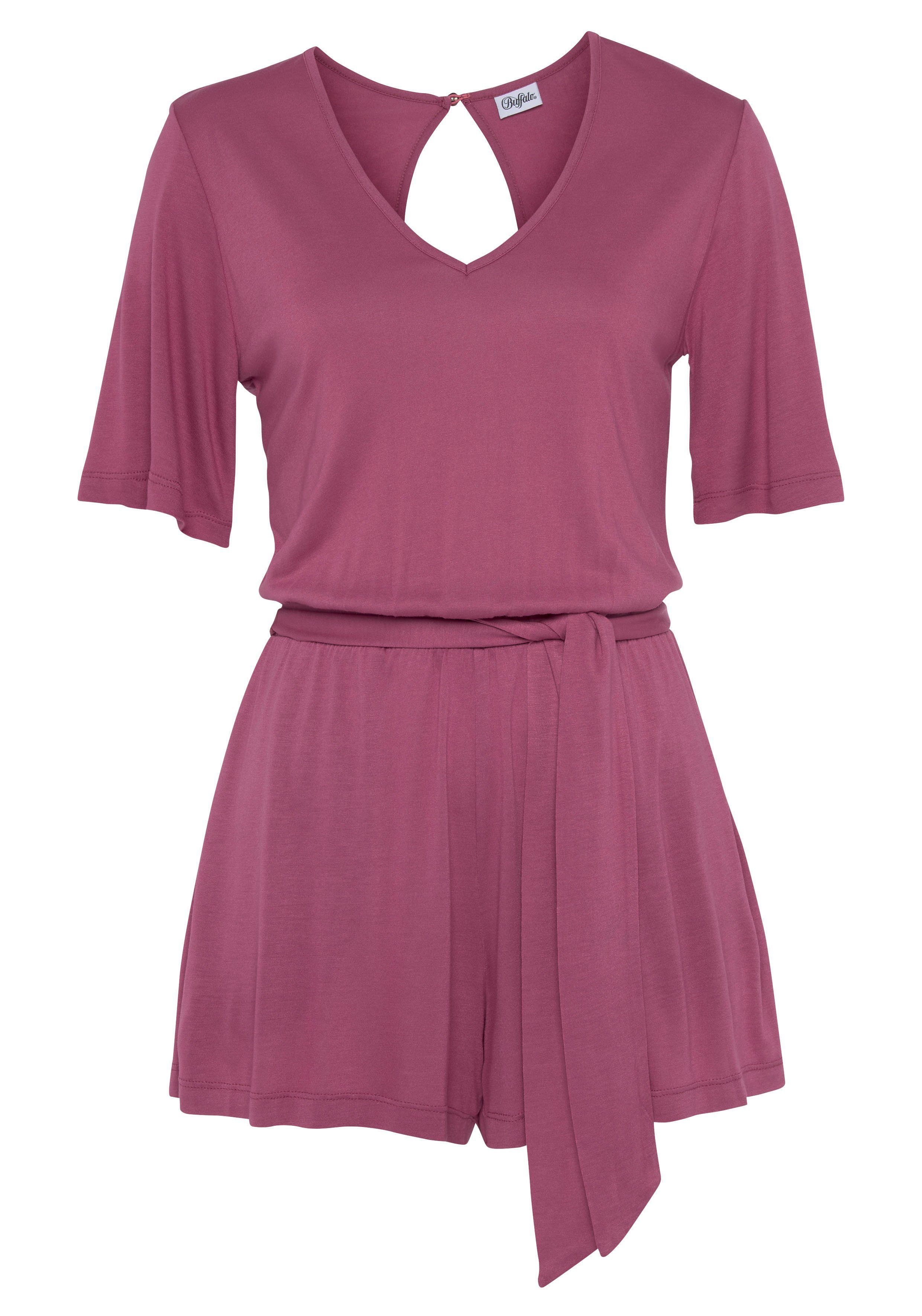 Buffalo Korte jumpsuit met diepe ruguitsnede, modieus, dames jumpsuit (Met een bindceintuur)