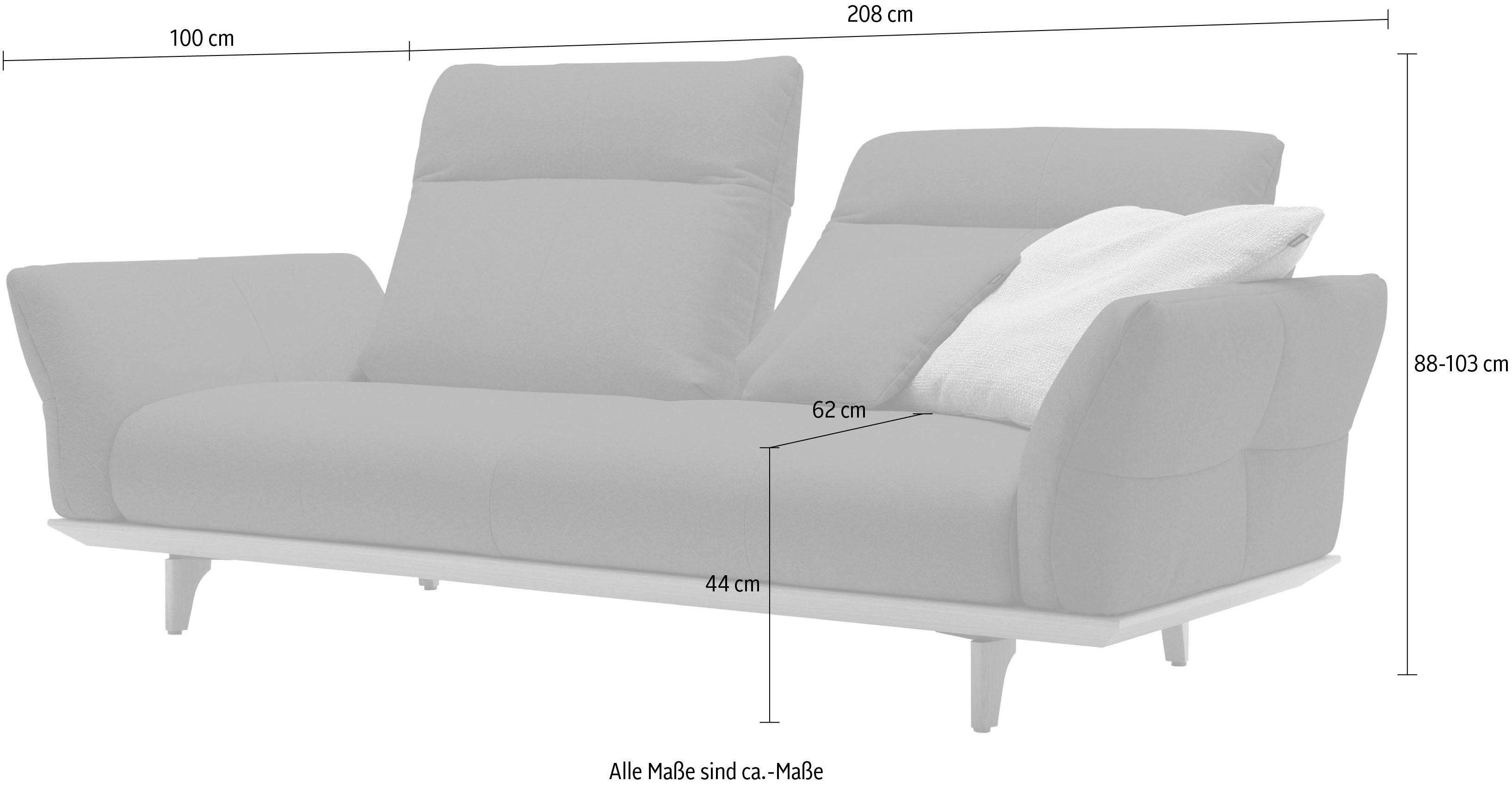 Creation BY ROLF BENZ 3-zitsbank Hs.460 Onderstel in eiken, poten in natuurlijk eiken, breedte 208 cm