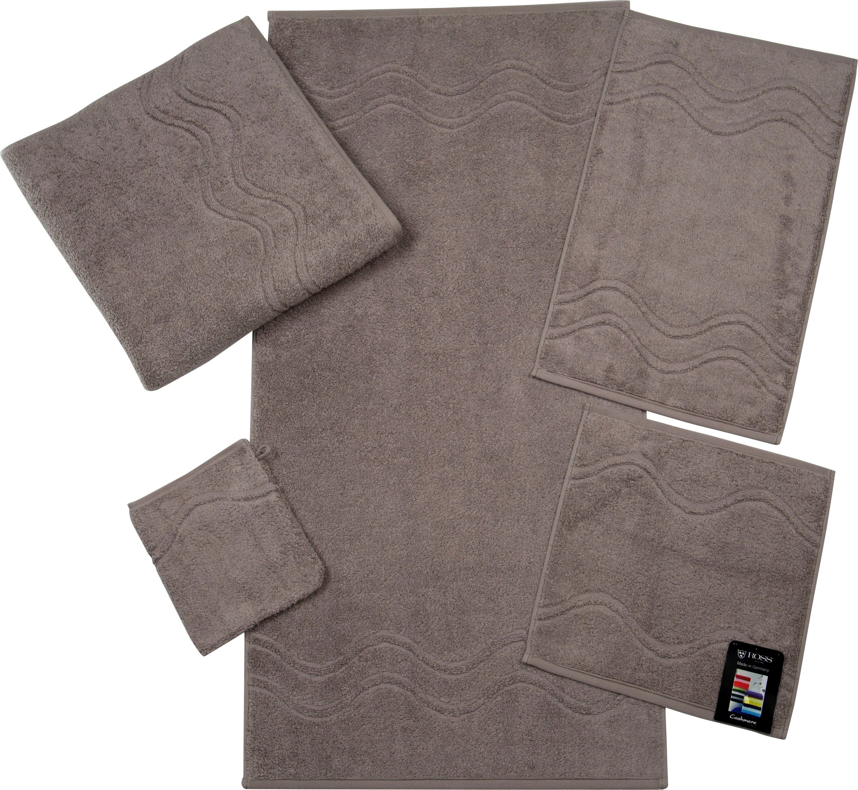 ROSS Douchelaken Cashmere feeling met golven-randdessin (1 stuk)