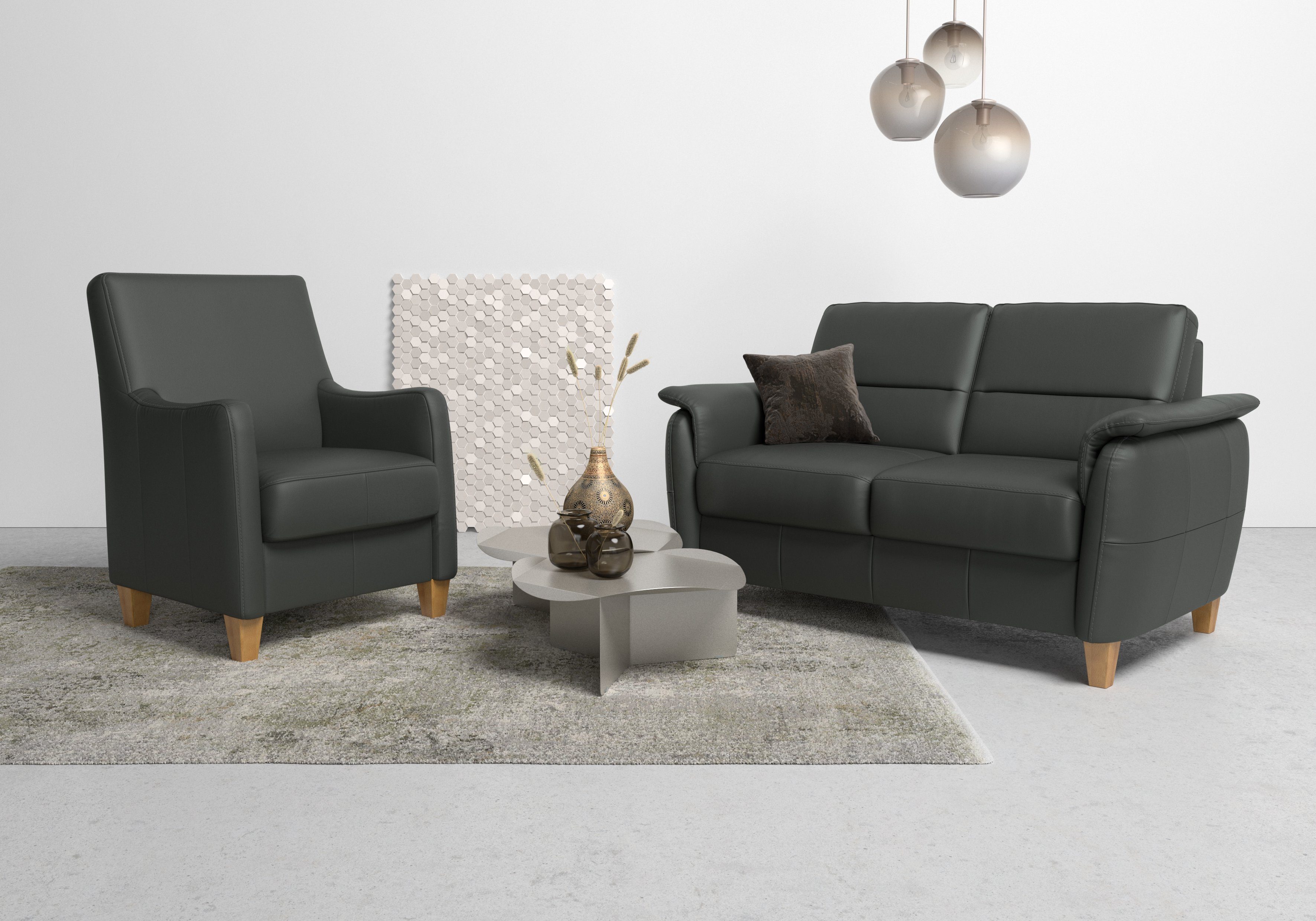 Home affaire 2-zitsbank Palmera Binnenveringsinterieur, stekkersysteem voor 2 hoofdsteunen (optioneel)