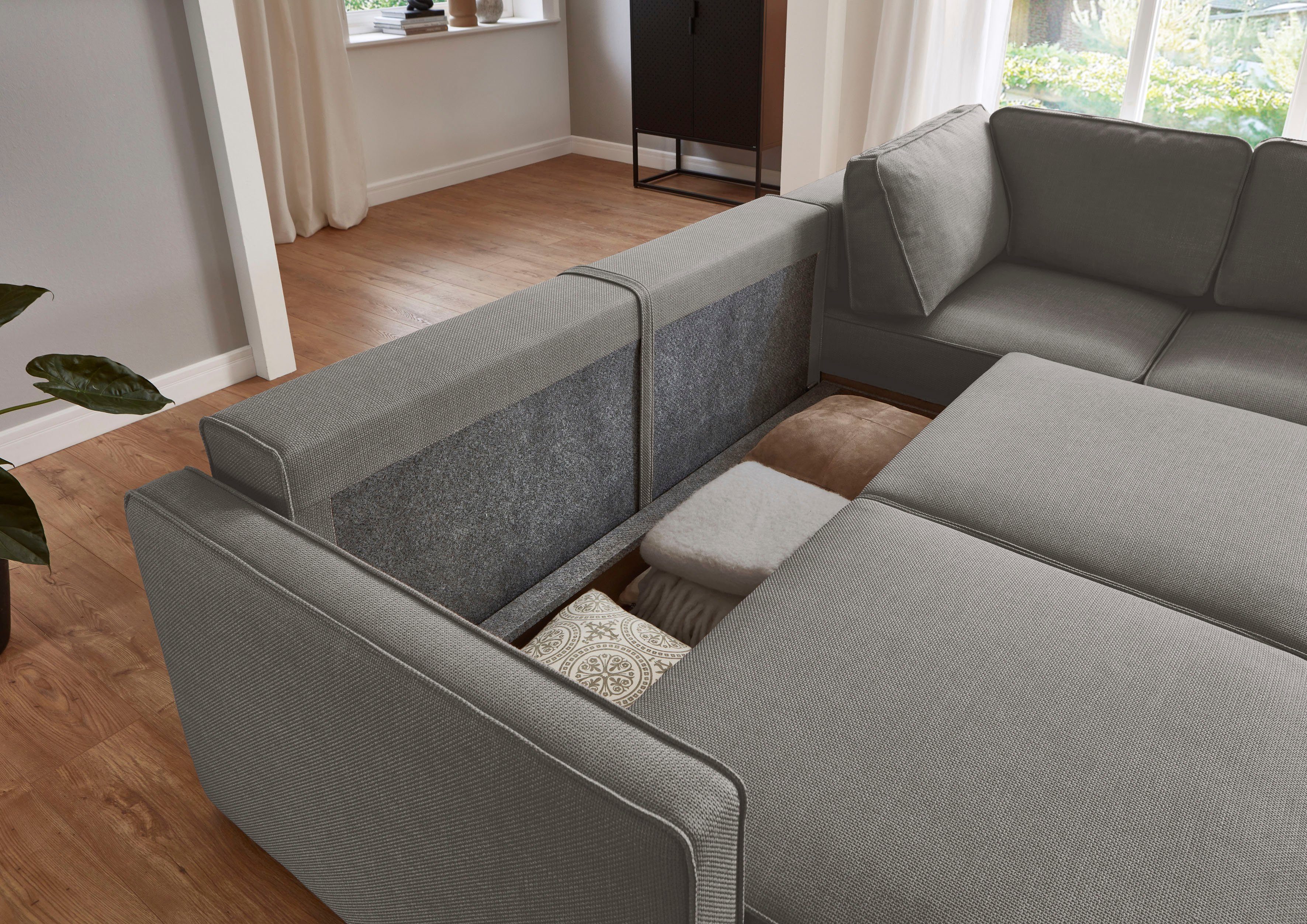 ATLANTIC home collection Slaapbank Chill Hoekbank met slaapfunctie en bedlade