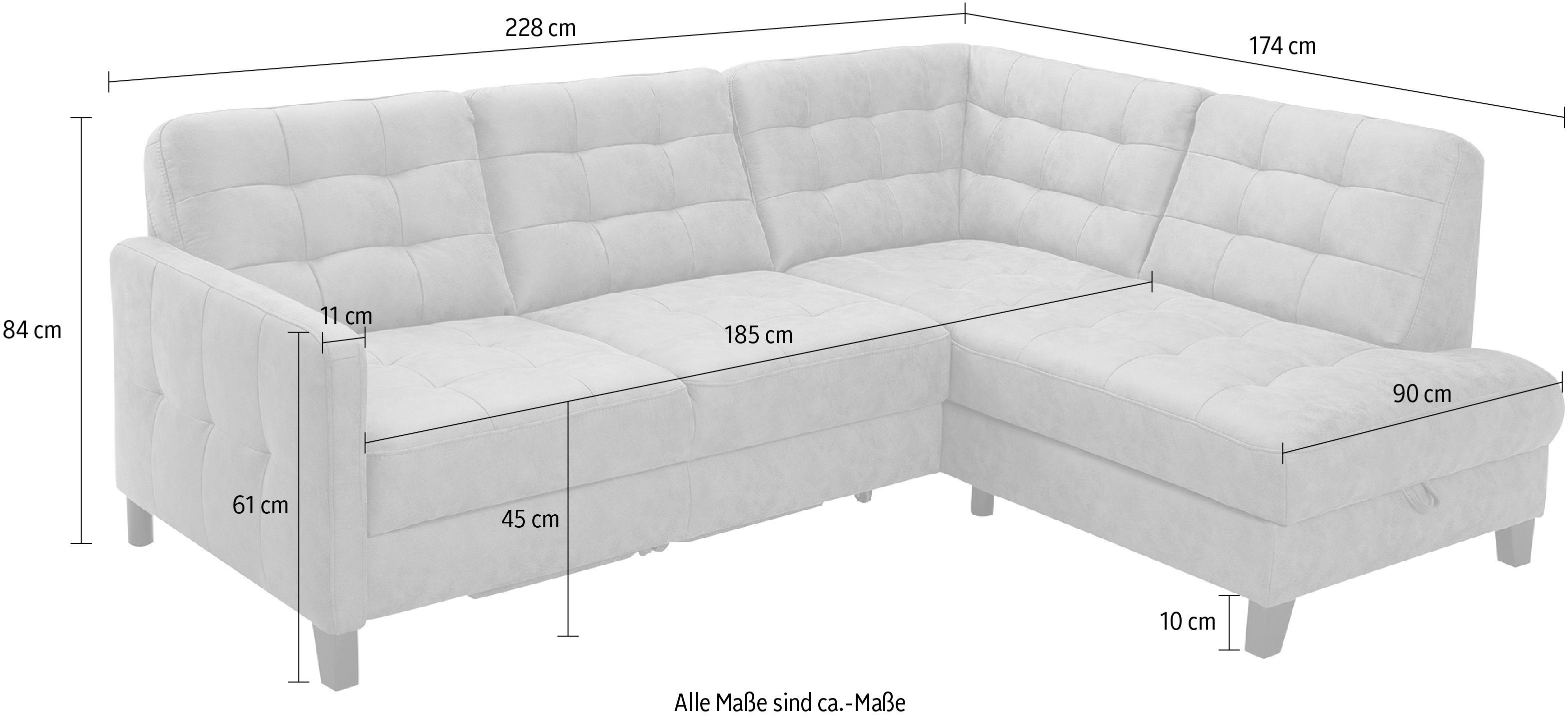 exxpo - sofa fashion Hoekbank Elio, compact en comfortabel, handig, tijdloos design, L-vorm