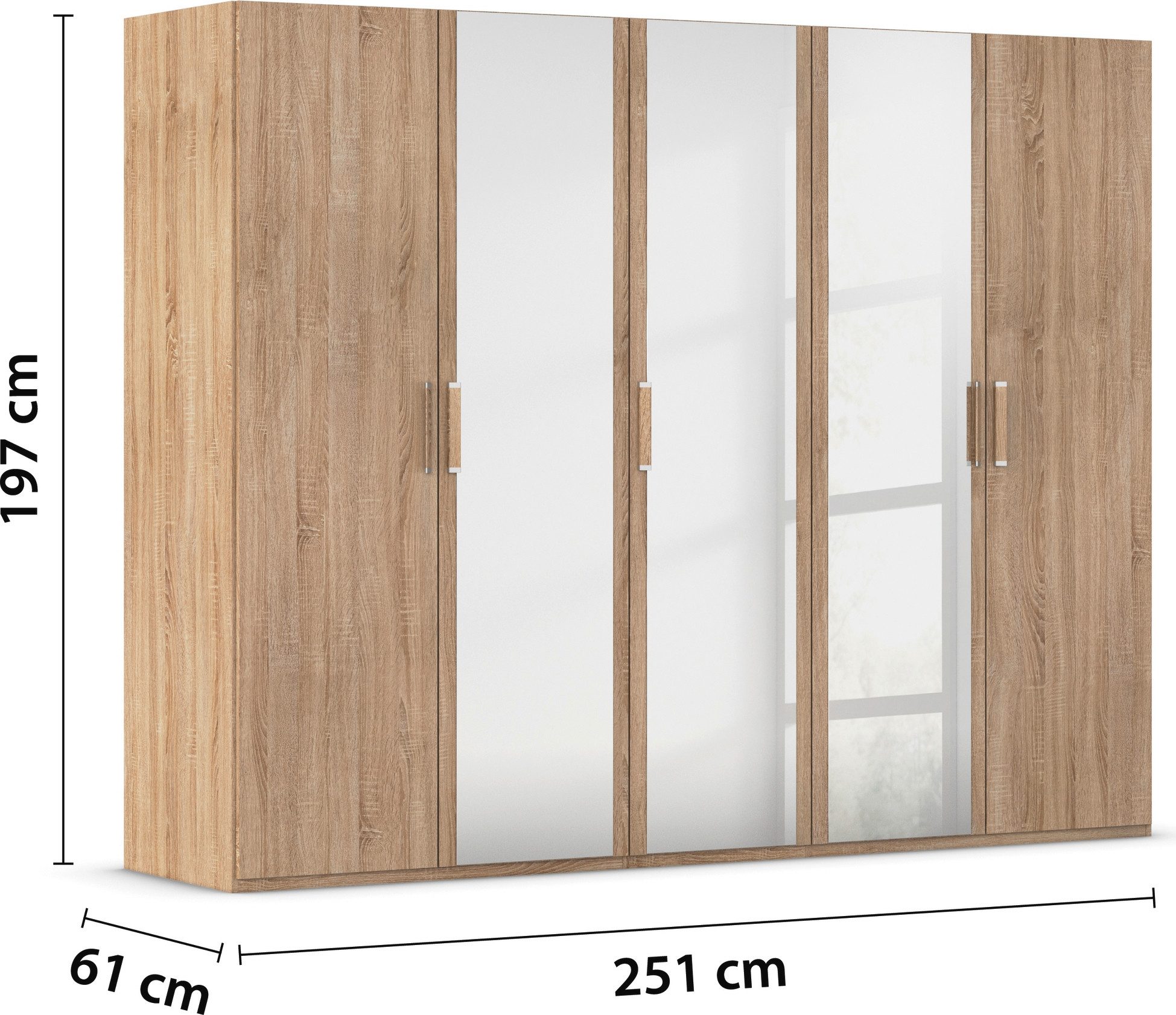 rauch Draaideurkast Kledingkast Kast Garderobe Slaapkamerkast EVELYN in elegante stijl, veel opbergruimte 3 breedtes en 2 hoogtes made in germany