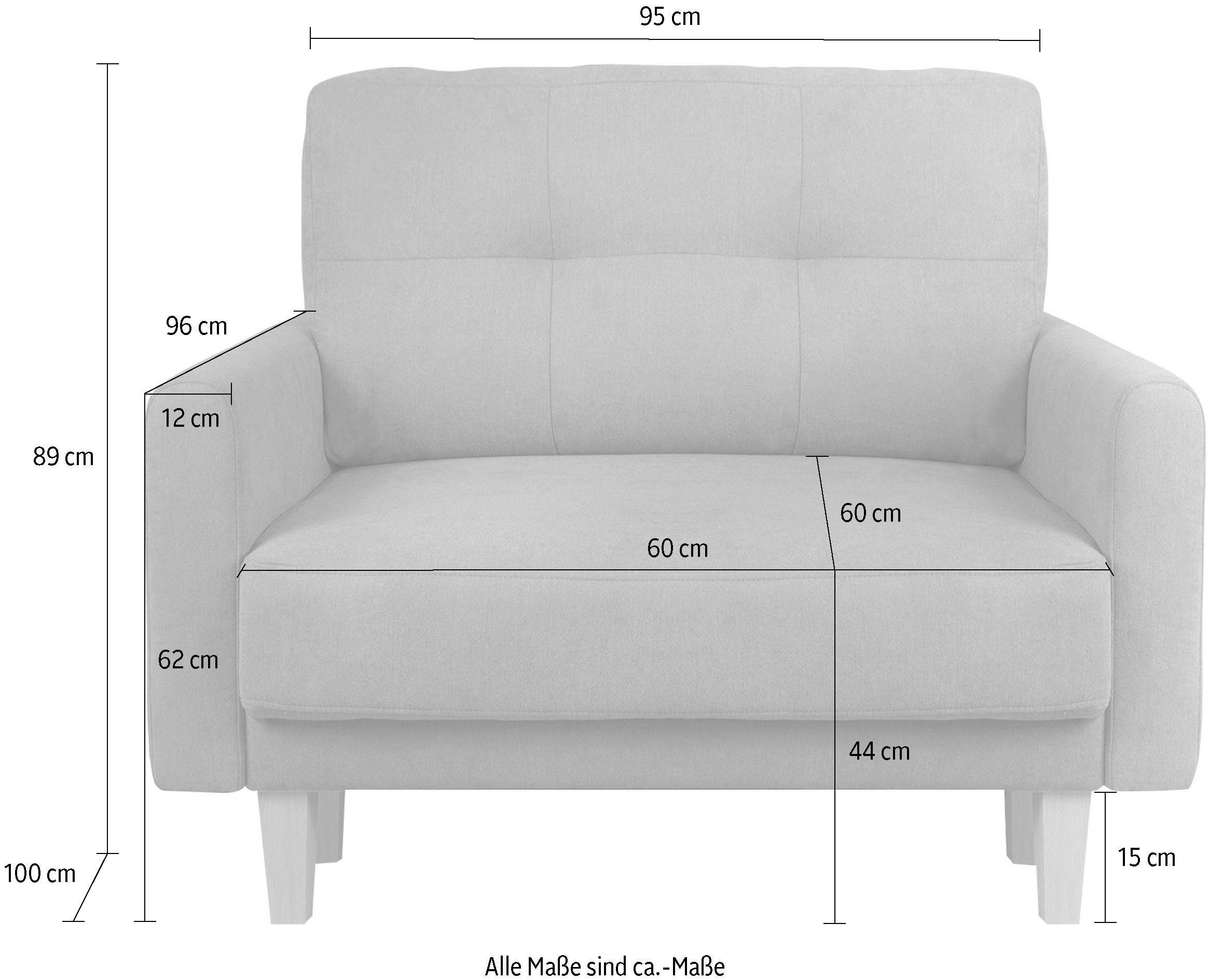 Home affaire Fauteuil TRIPLO relaxstoel met golfondersteuning, afmetingen B/D/H: 95/100/89 cm