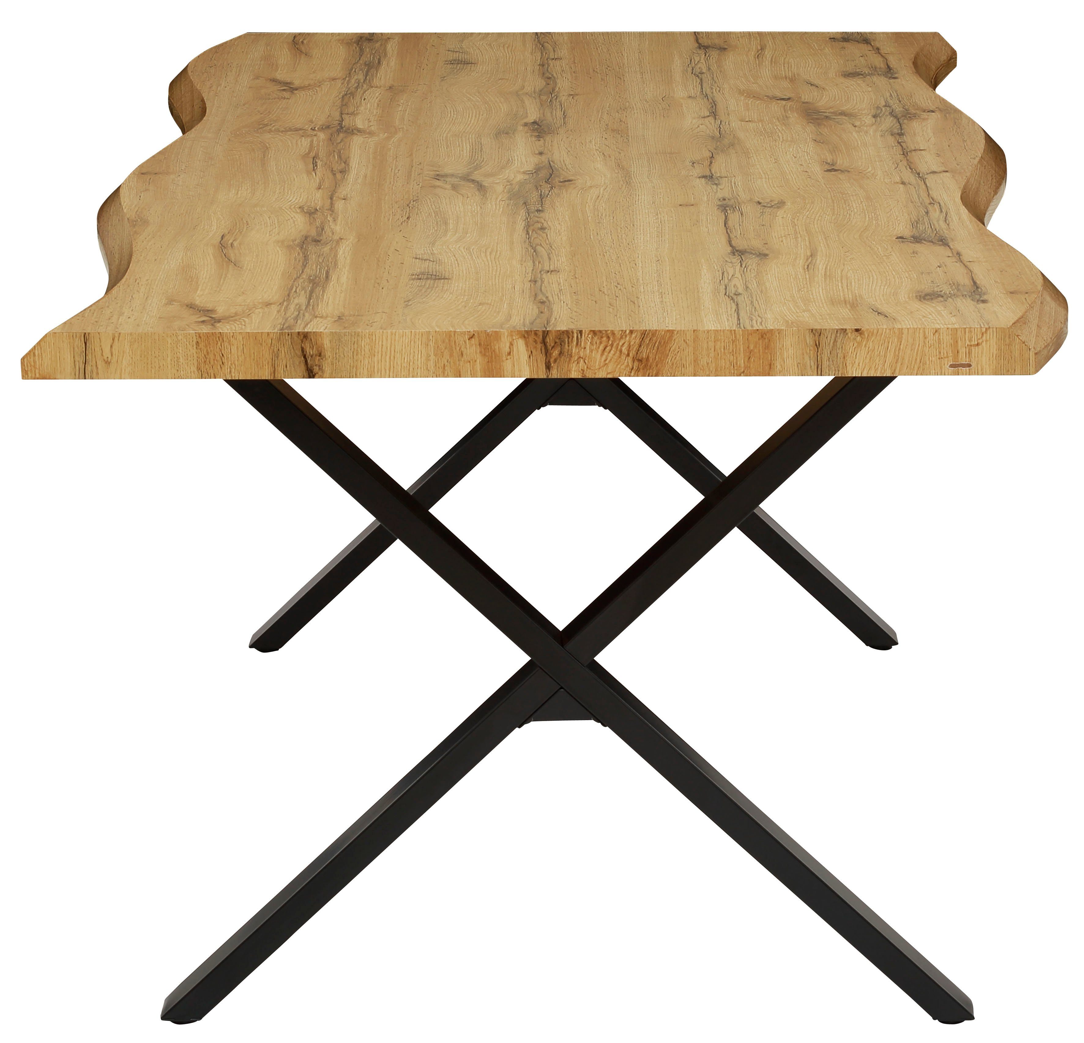 HELA Eettafel GRETA BESTSELLER Boomrandtafel (nabootsing), verschillende maten, 46mm dikte, keukentafel