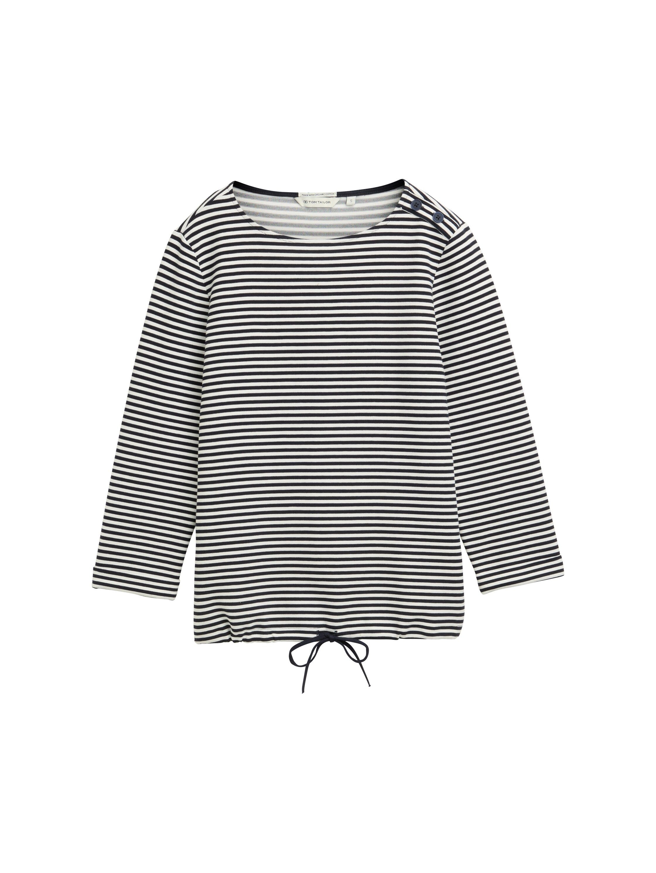 Tom Tailor Shirt met lange mouwen met knopen op de schouder