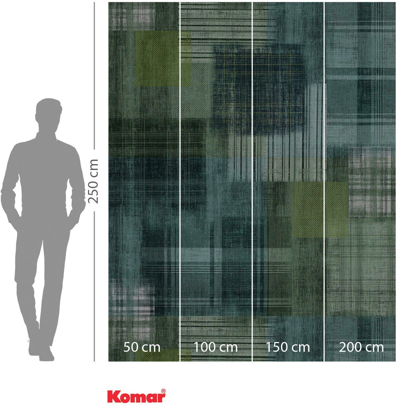 Komar Vliesbehang Digitale print vlies - Patchy Plaid - Afmeting 200 x 250 cm (1 stuk)