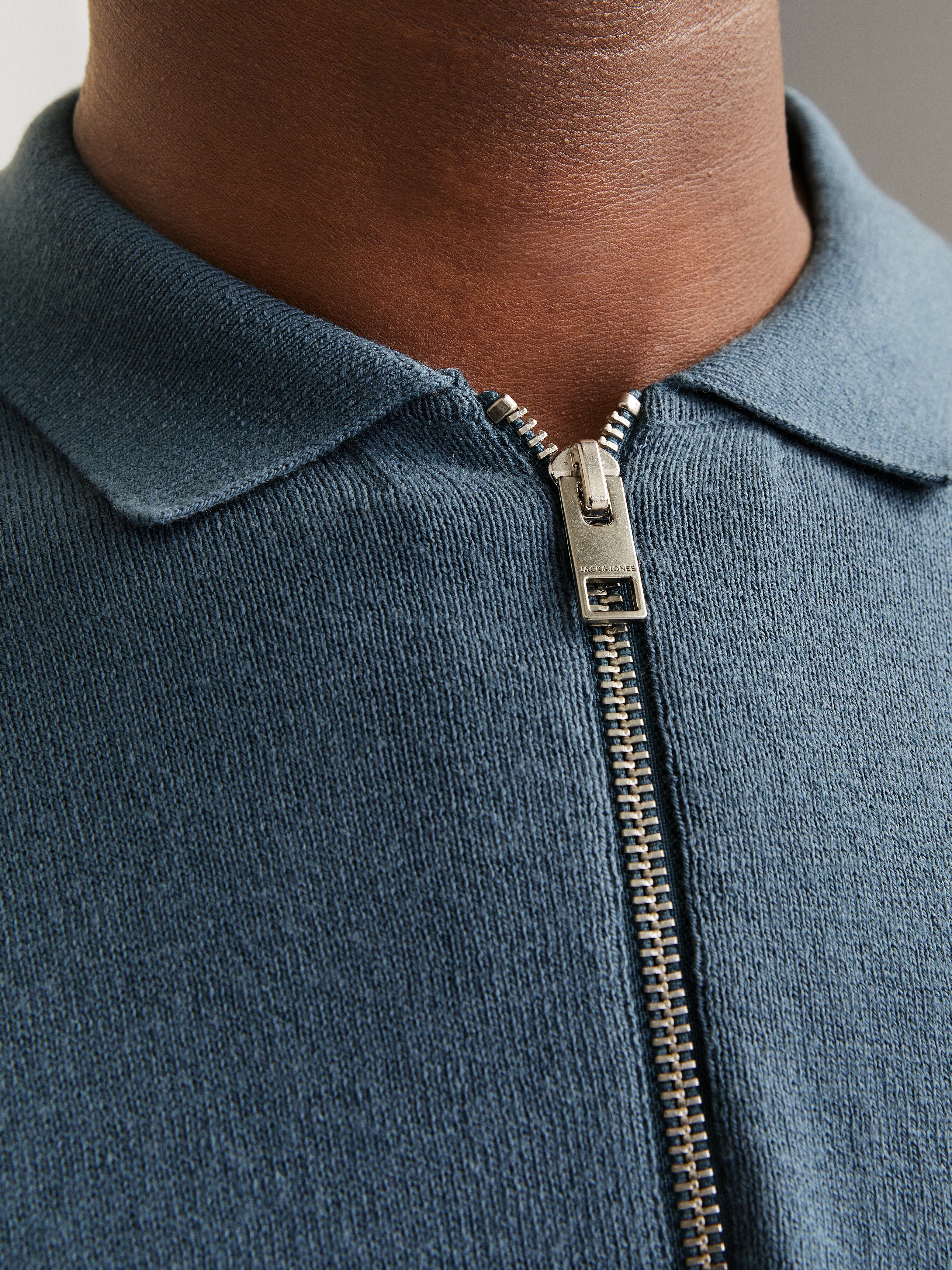 Jack & Jones Trui met polokraag JJEEMIL KNIT POLO HALF ZIP LS NOOS