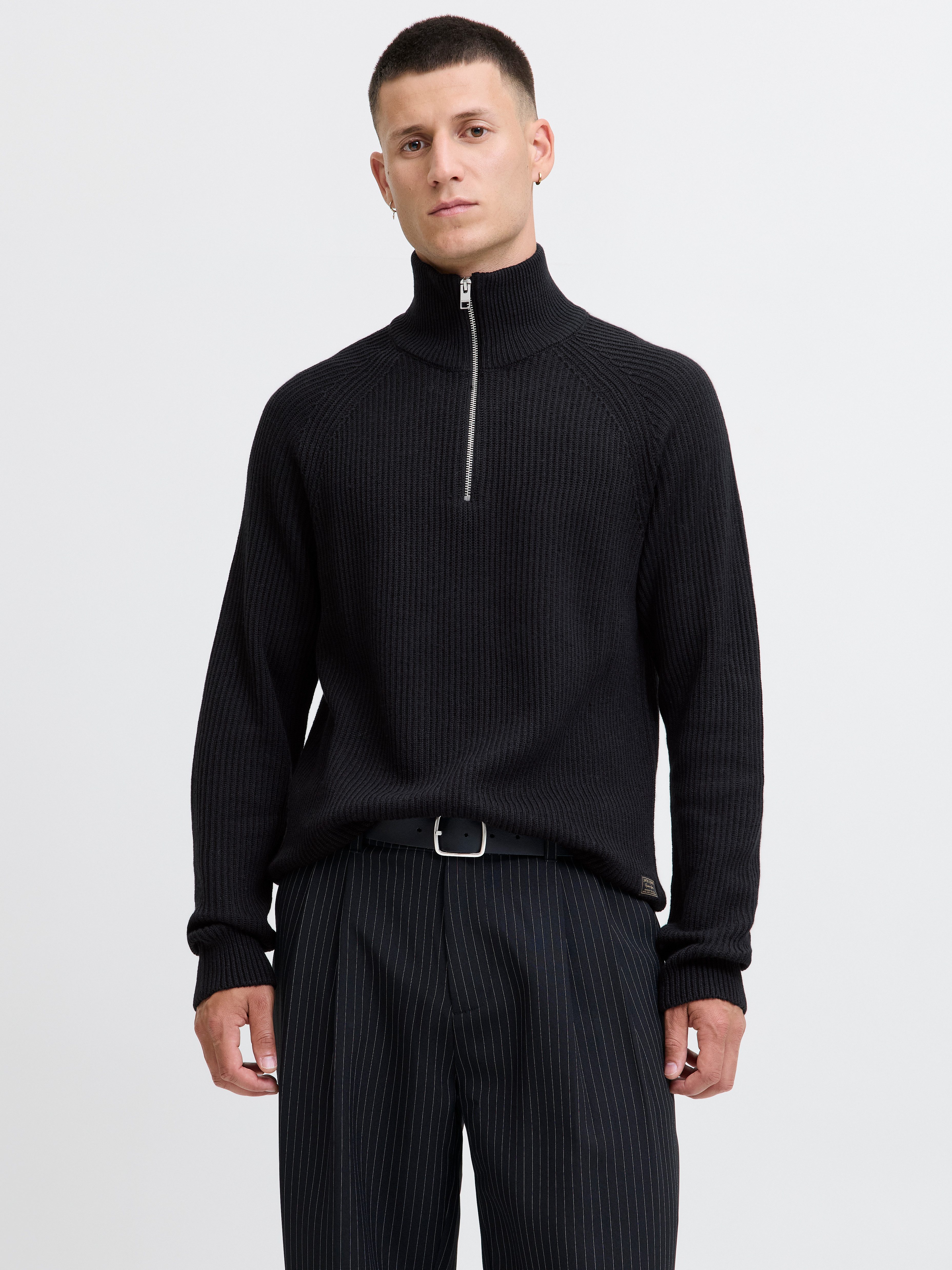 Jack & Jones Schipperstrui JJPANNEL KNIT HALF ZIP AW25
