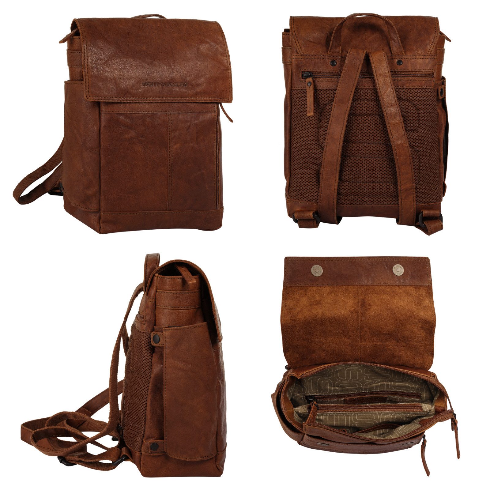 Spikes & Sparrow Laptoprugzak echt leder