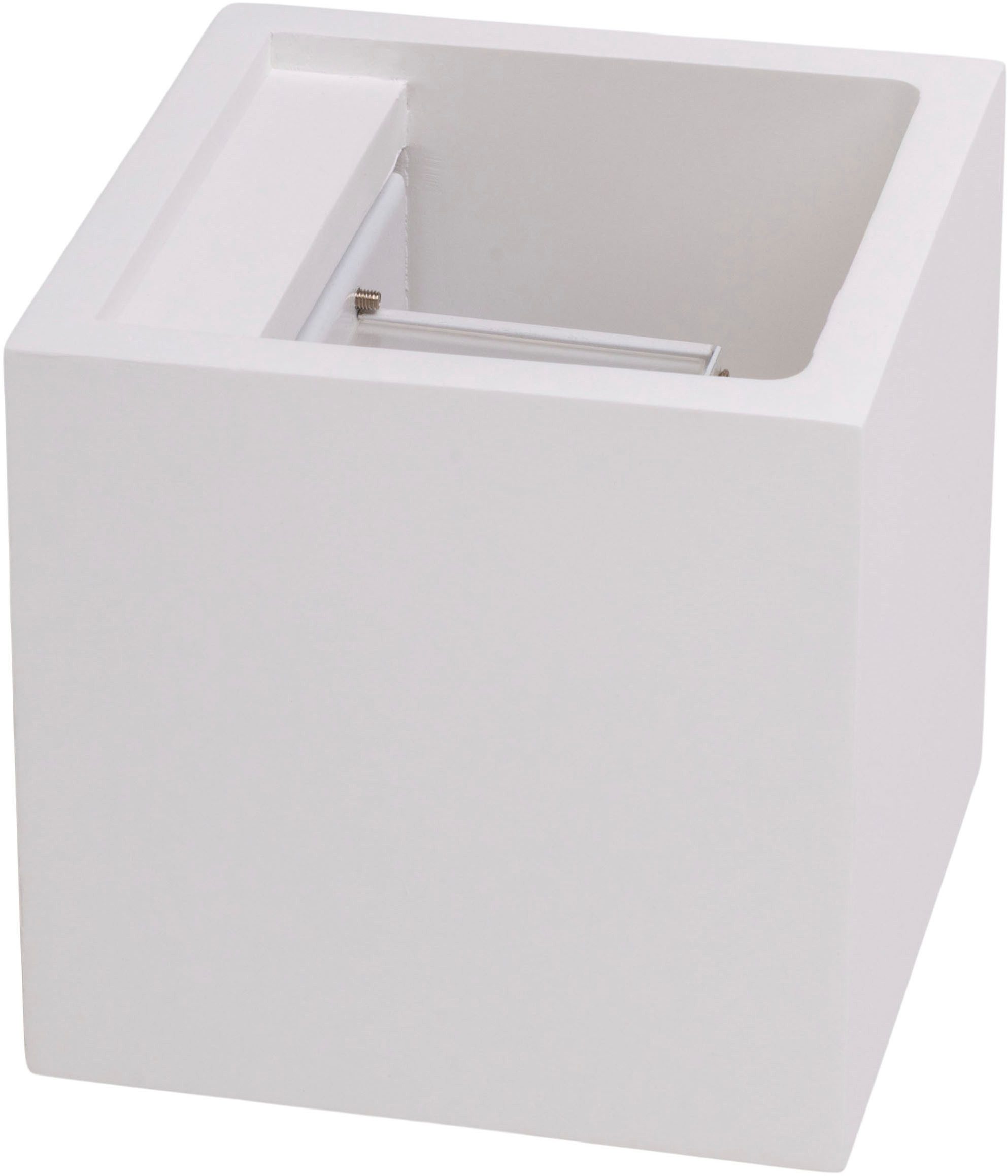 näve Led-wandlamp Wanna incl. 2x 3w cree xp led, l: 11,5cm, b: 11,5cm, h: 11,5cm, gips, wit (1 stuk)