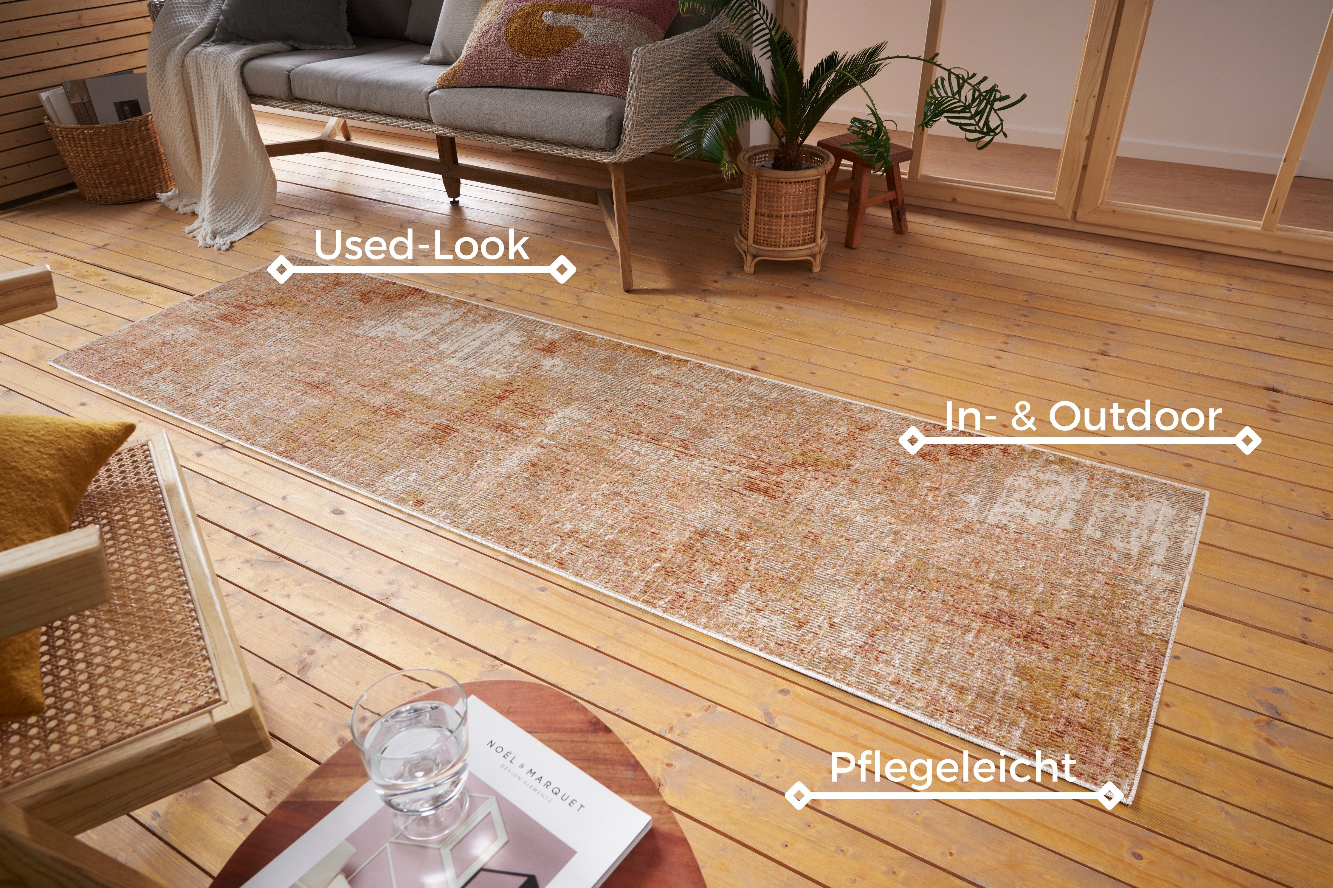 NORTHRUGS Vloerkleed GIZEH In-& outdoor, loper, weerbestendig, balkon, woonkamer, oriënt
